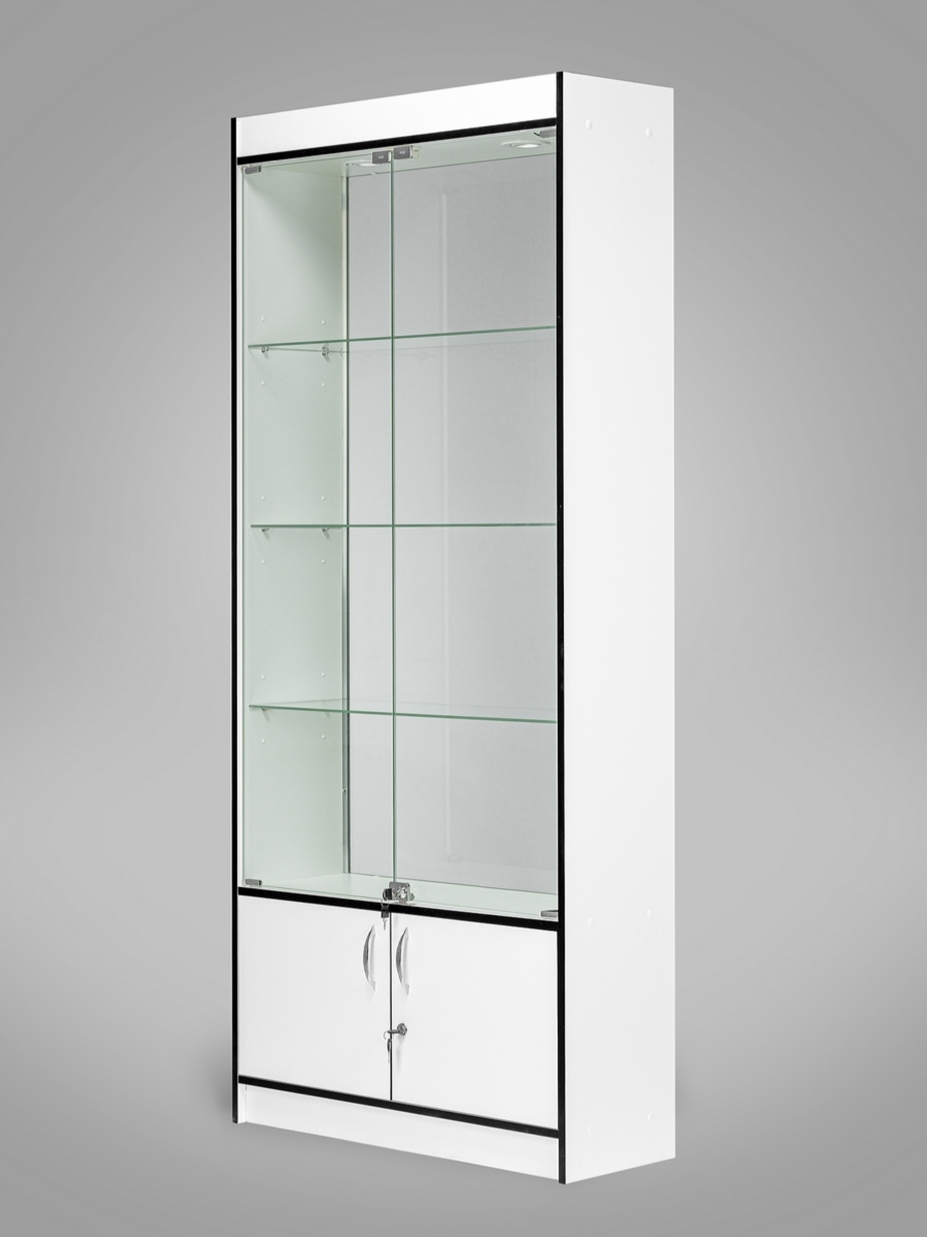 Изображение товара Шкаф-витрина Универсал №62 85x200 см с накопителем белый Россия