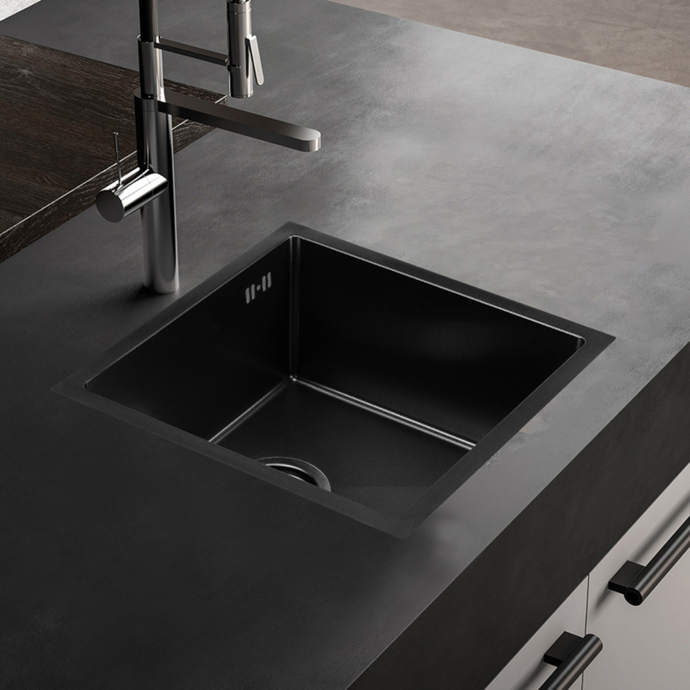 Изображение товара Мойка для кухни врезная Diadonna DS4444B 44x44 см нержавеющая сталь глубина чаши 20 см цвет графит