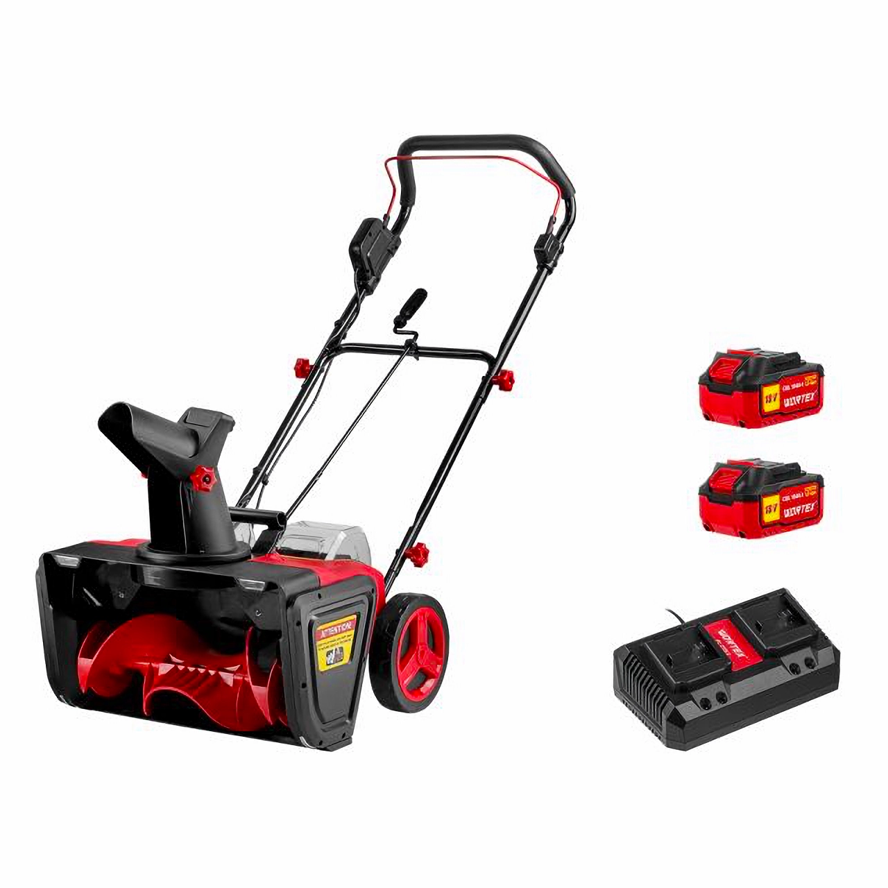 Изображение товара Снегоуборщик аккумуляторный бесщёточный Wortex 1334795 50 см 18 В 2x4 Ач АКБ и ЗУ в комплекте