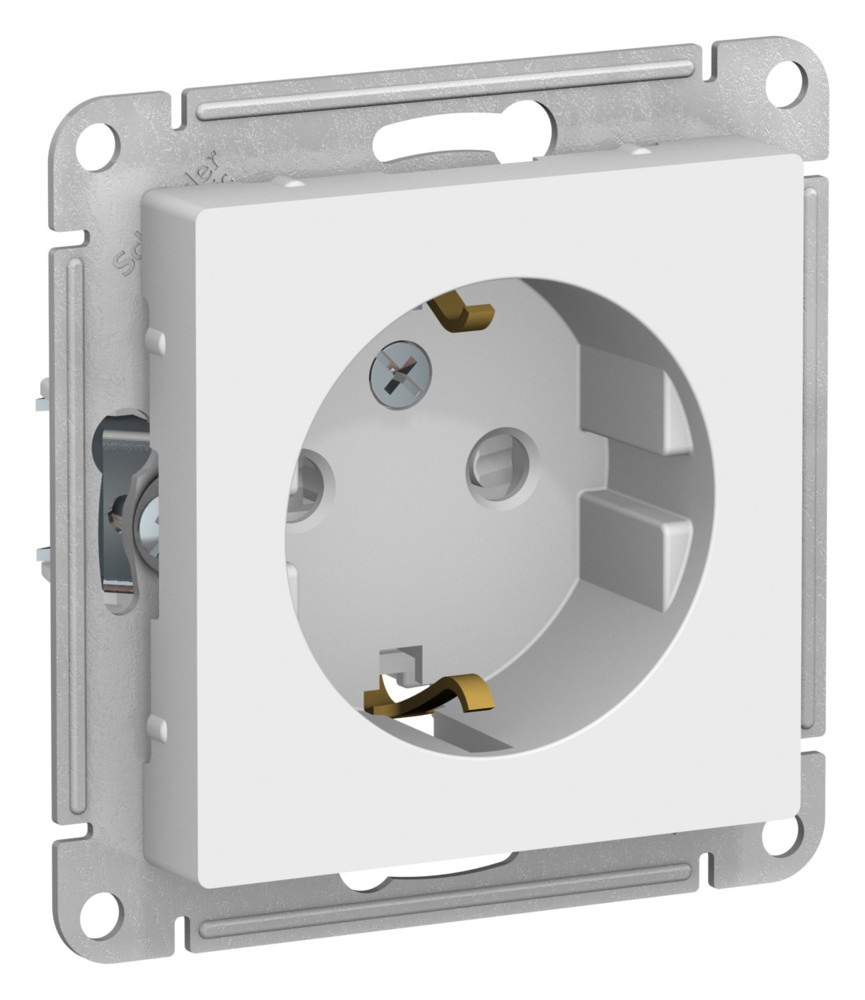 Изображение товара Розетка SYSTEME ELECTRIC AtlasDesign ATN001345 с заземлением, шторками, лотос