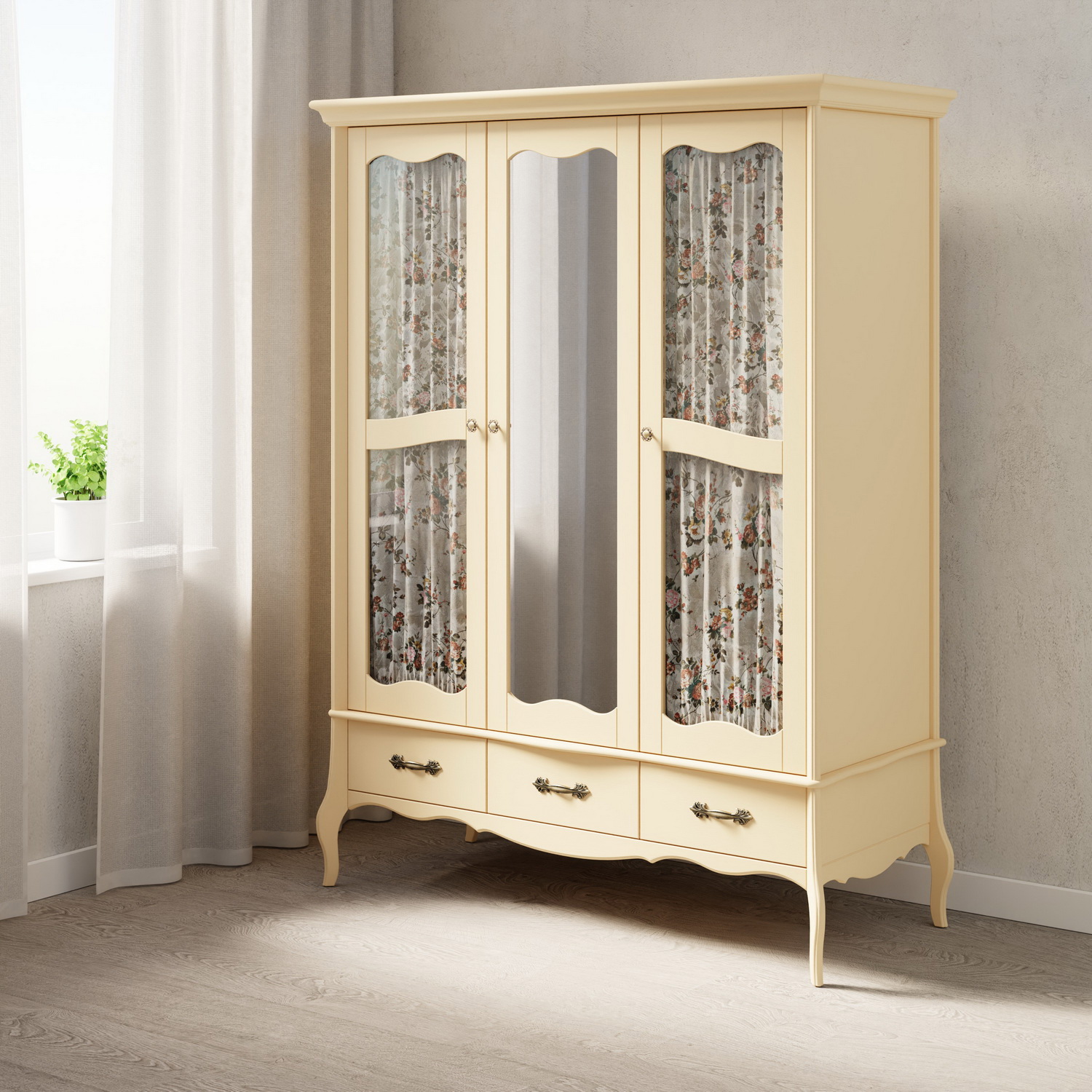 Изображение товара Шкаф распашной Лебо 3-х дверный из массива сосны