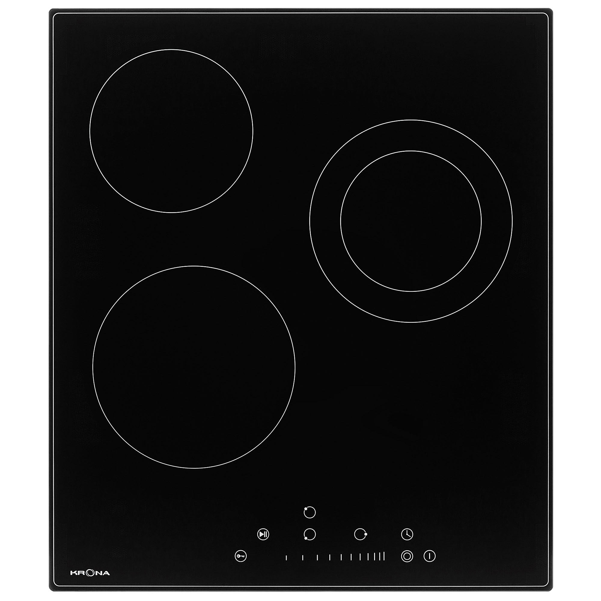 Изображение товара Электрическая варочная панель Krona Laurel 45 BL 3 конфорки черный 45 см