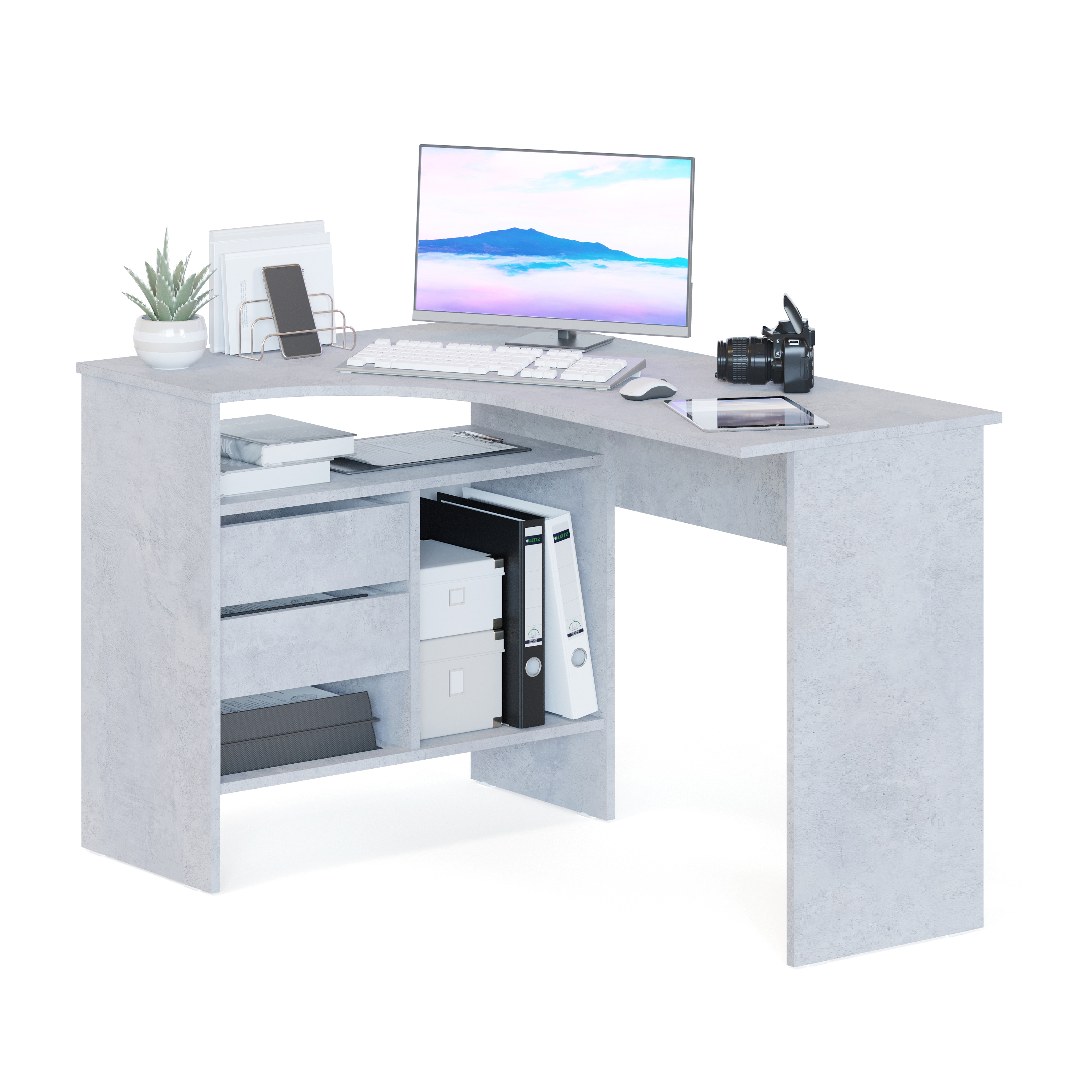 Изображение товара Стол Сокол-т СПМ-505Л 120x74x81 см ЛДСП цвет бетон