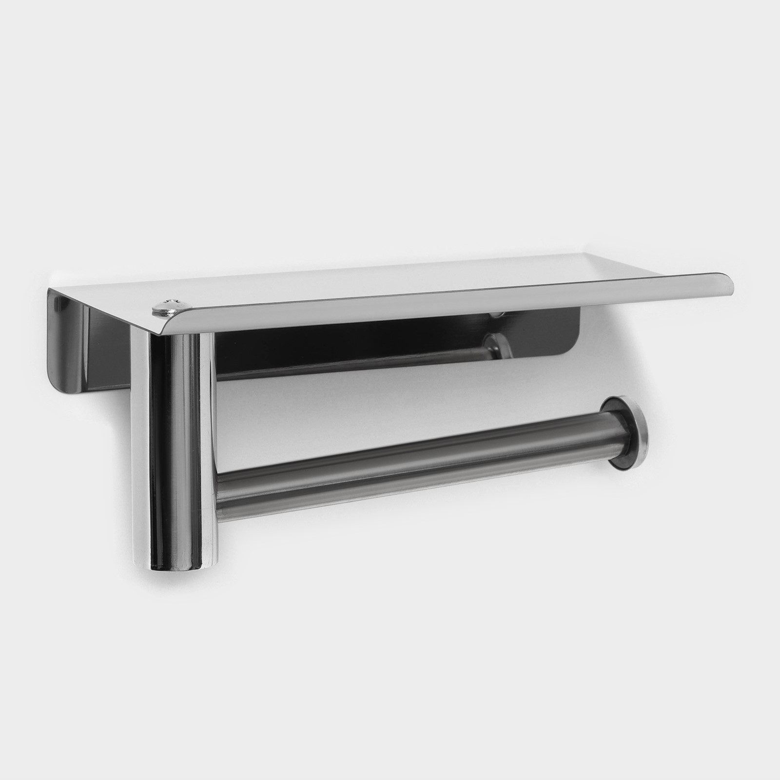 Изображение товара Держатель для туалетной бумаги Simaland 3557234 с полочкой из нержавеющей стали