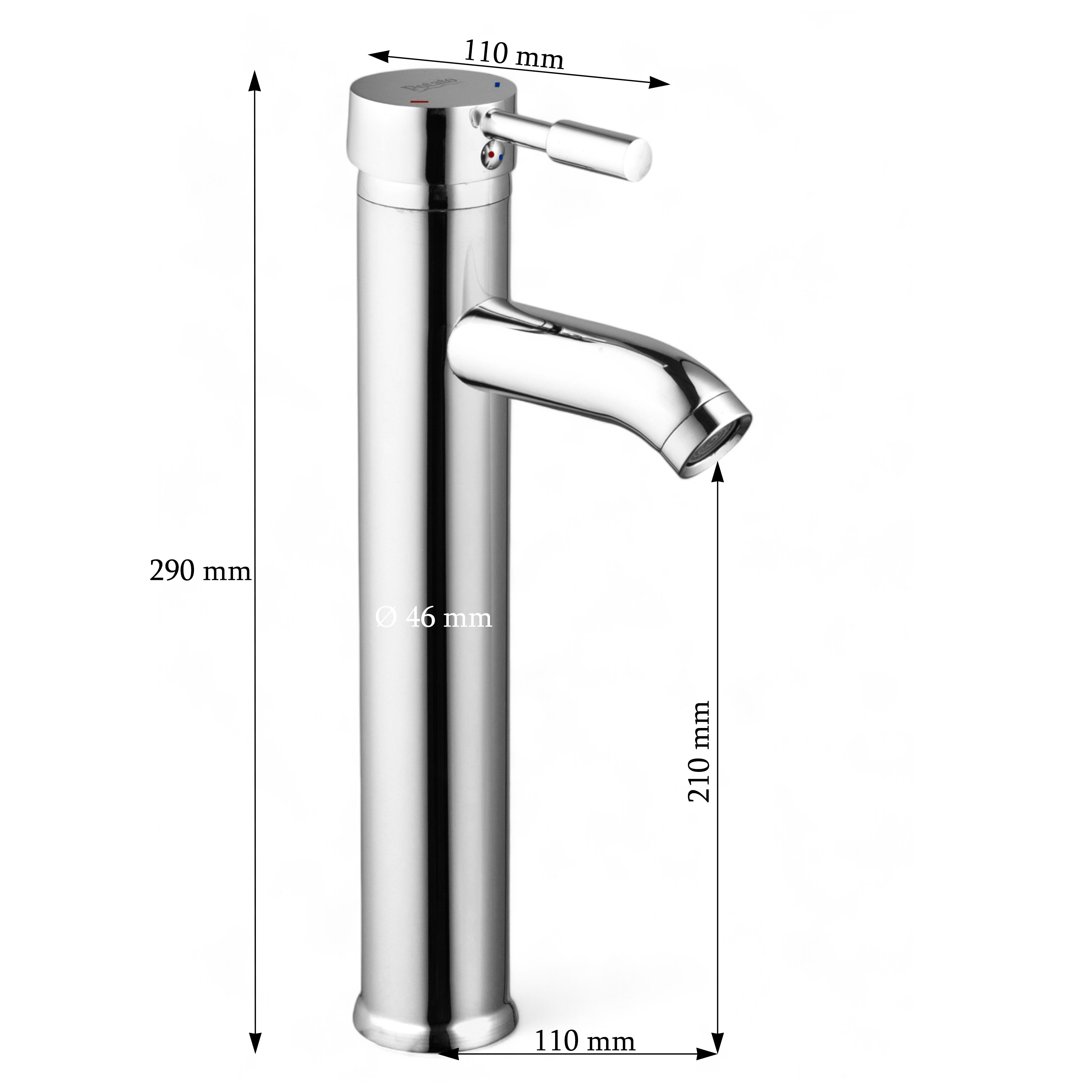 Изображение товара Смеситель для раковины Potato P13711 однорычажный с высоким корпусом цвет хром