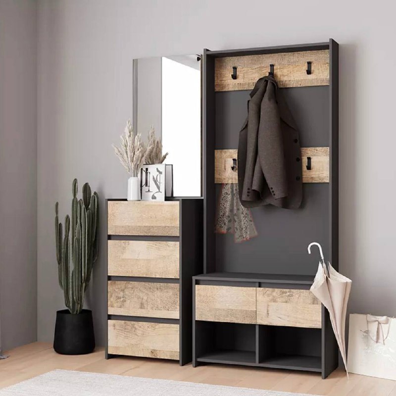 Изображение товара Комплект мебели для прихожей Альбина Денвер 80x192 см ЛДСП