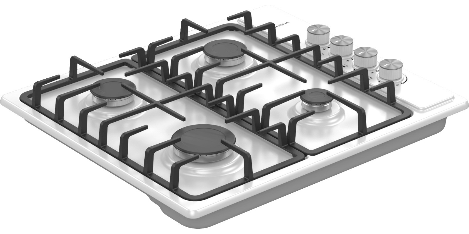 Изображение товара Газовая варочная панель Darina 1T1 BGM 341 11 W 59 см 4 конфорки цвет белый 269279