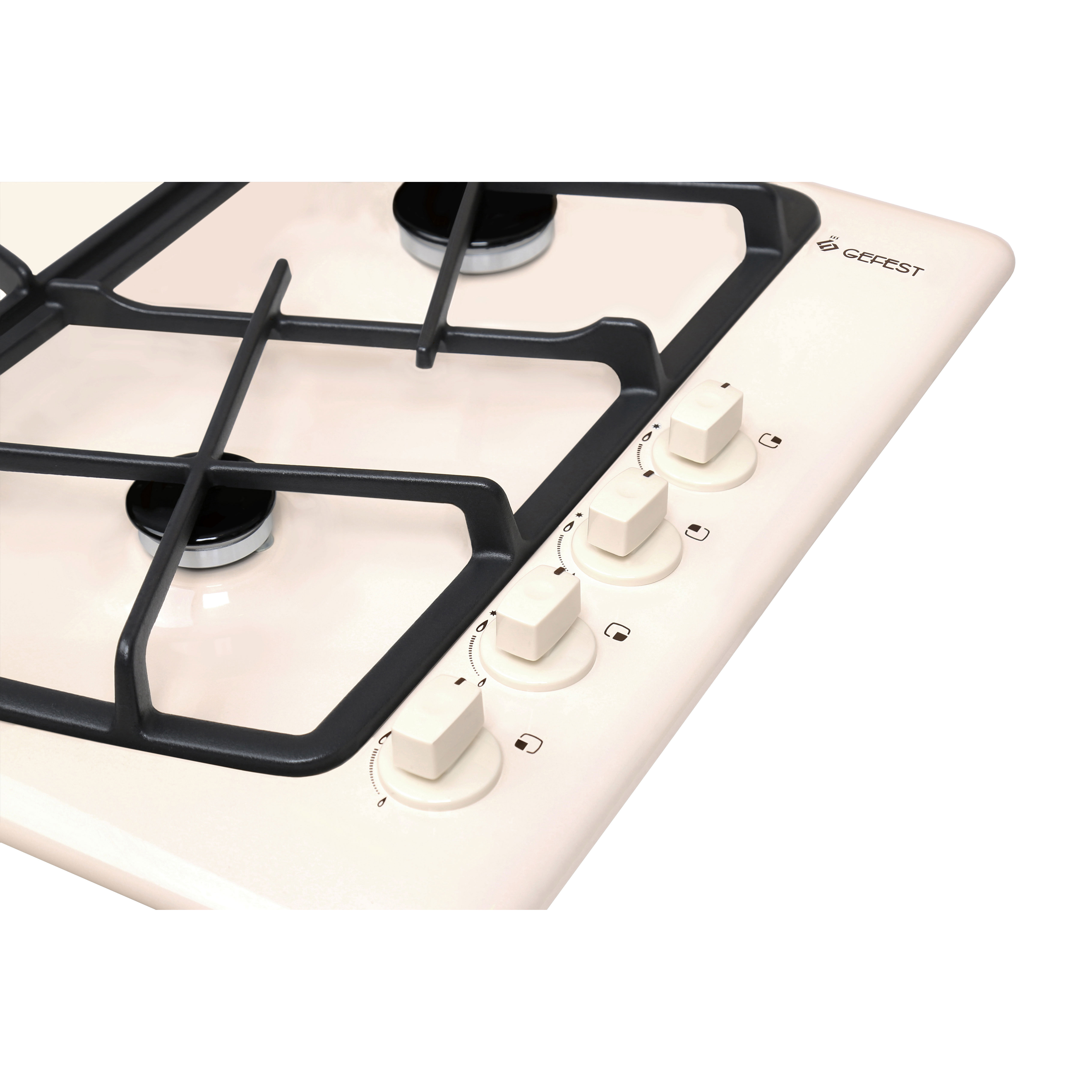 Изображение товара Газовая варочная панель Gefest СГ СН 1211 К81 кремовая 4 конфорки встроенная