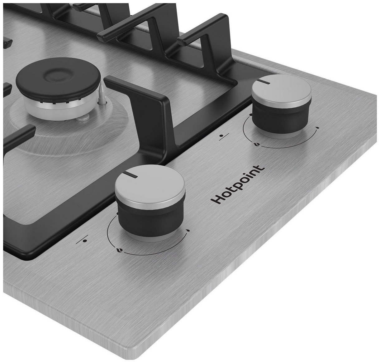 Изображение товара Газовая варочная панель Hotpoint HGMT 321 IX 28.8 см 2 конфорки цвет нержавеющая сталь