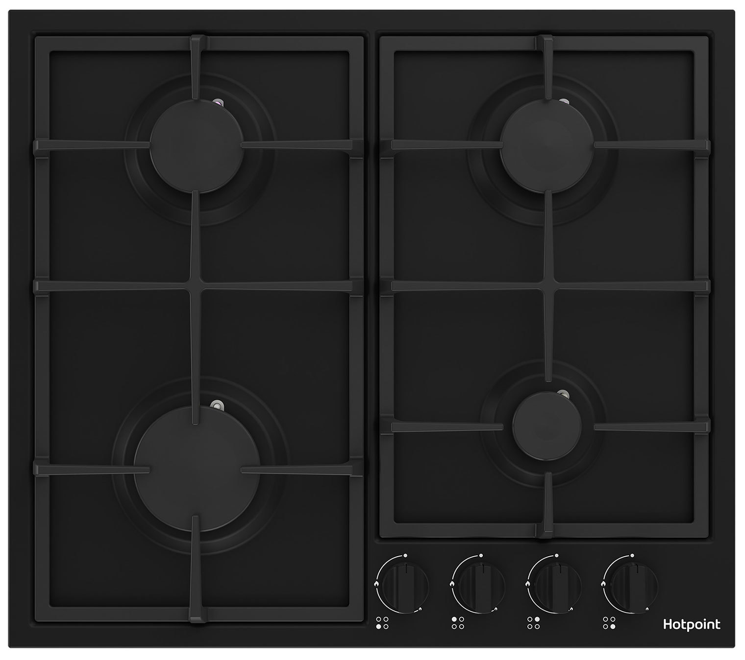 Изображение товара Газовая варочная панель Hotpoint HGMT 642 BL 58.5 см 4 конфорки цвет черный