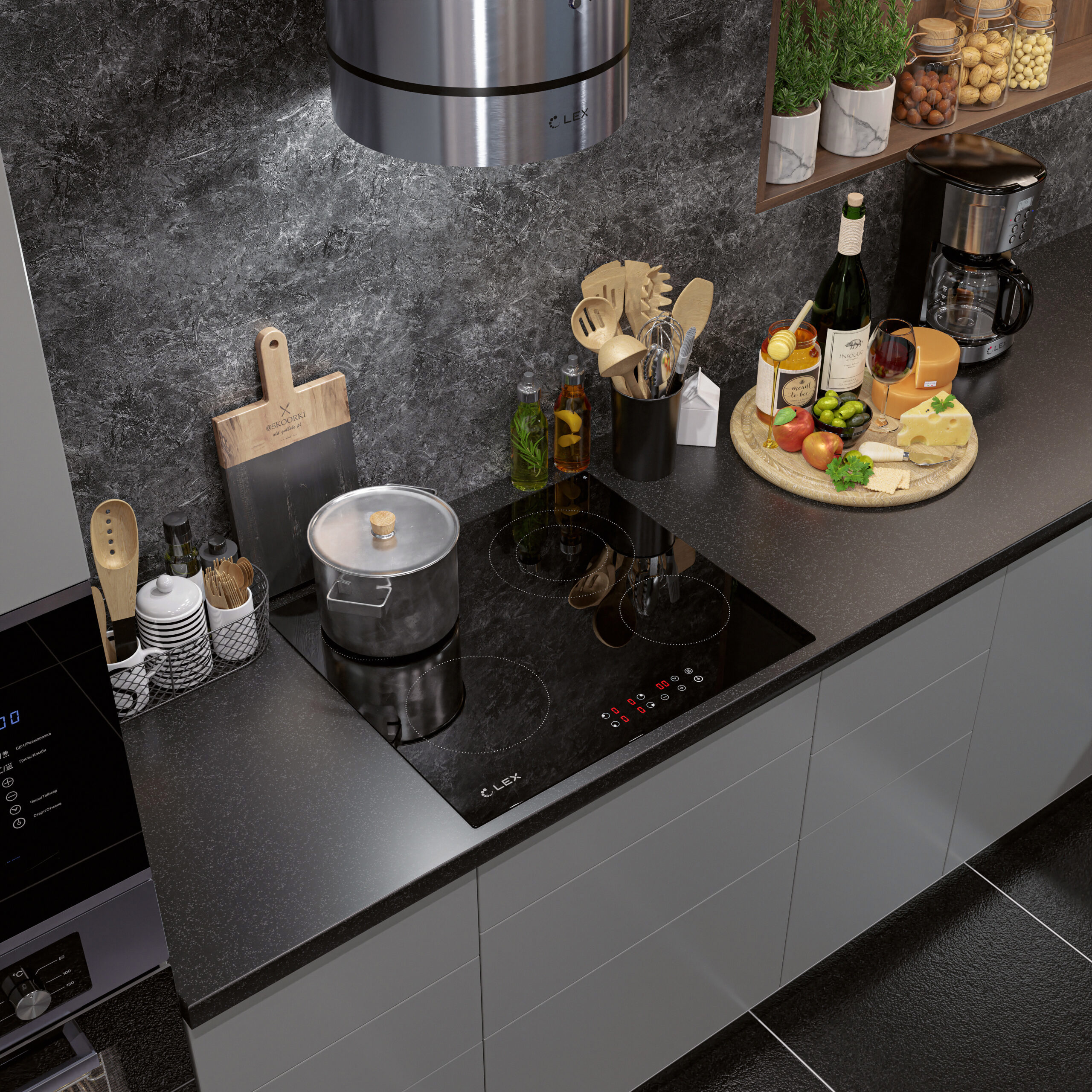 Изображение товара Электрическая варочная панель Lex EVH 641 BL 59 см 4 конфорки цвет черный 233693