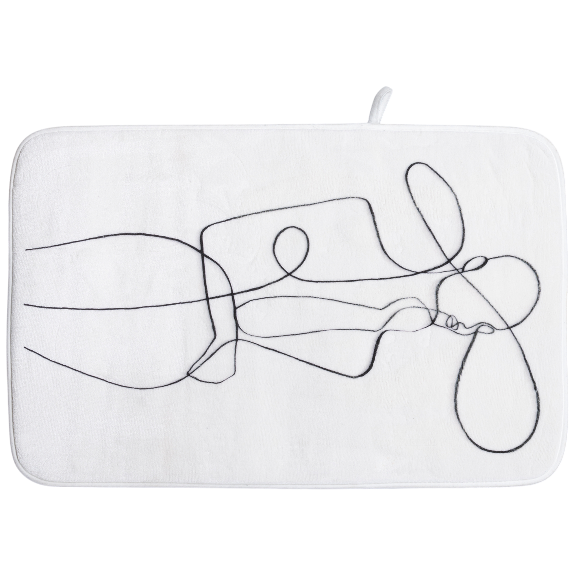 Изображение товара Коврик для ванной Swensa Lady 50x80 см бело-черный противоскользящее покрытие