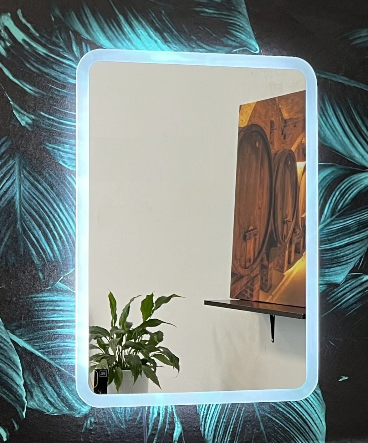 Изображение товара Зеркало для ванной Alfa mirrors Включение на взмах руки Di-57VzVh-lite с подсветкой 50x70см