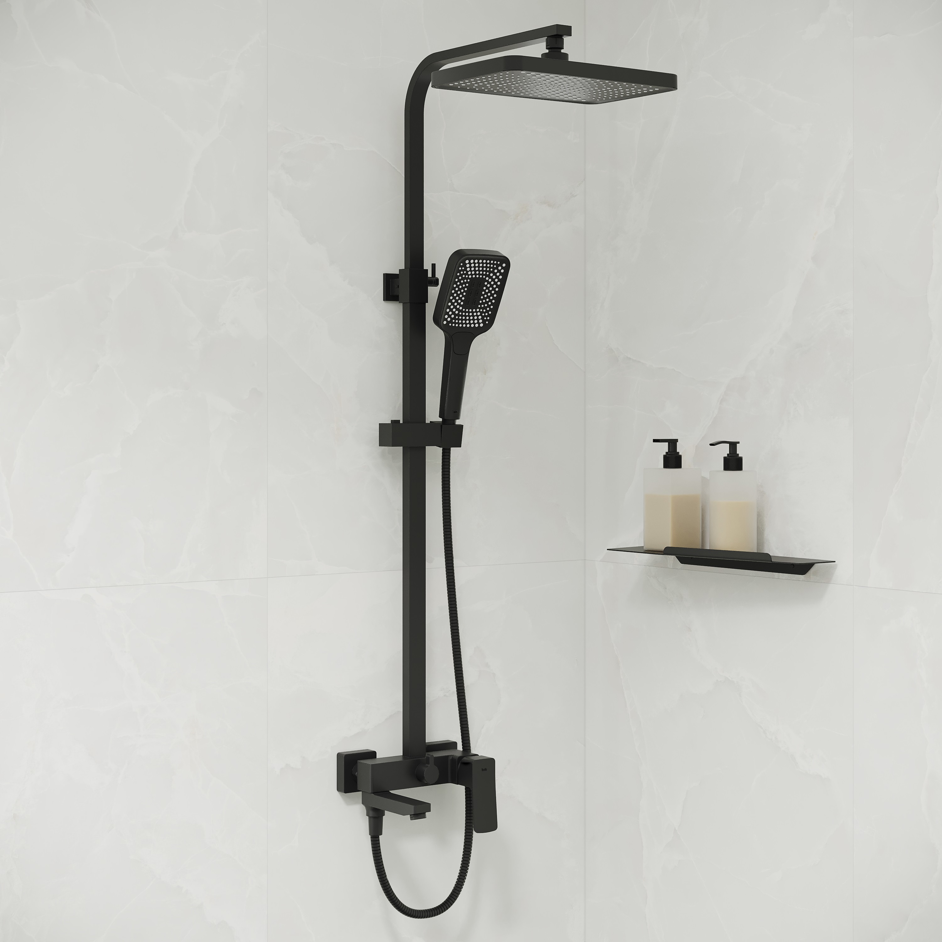 Изображение товара Душевая система Iddis Brent BREBL3Fi06 черная с смесителем