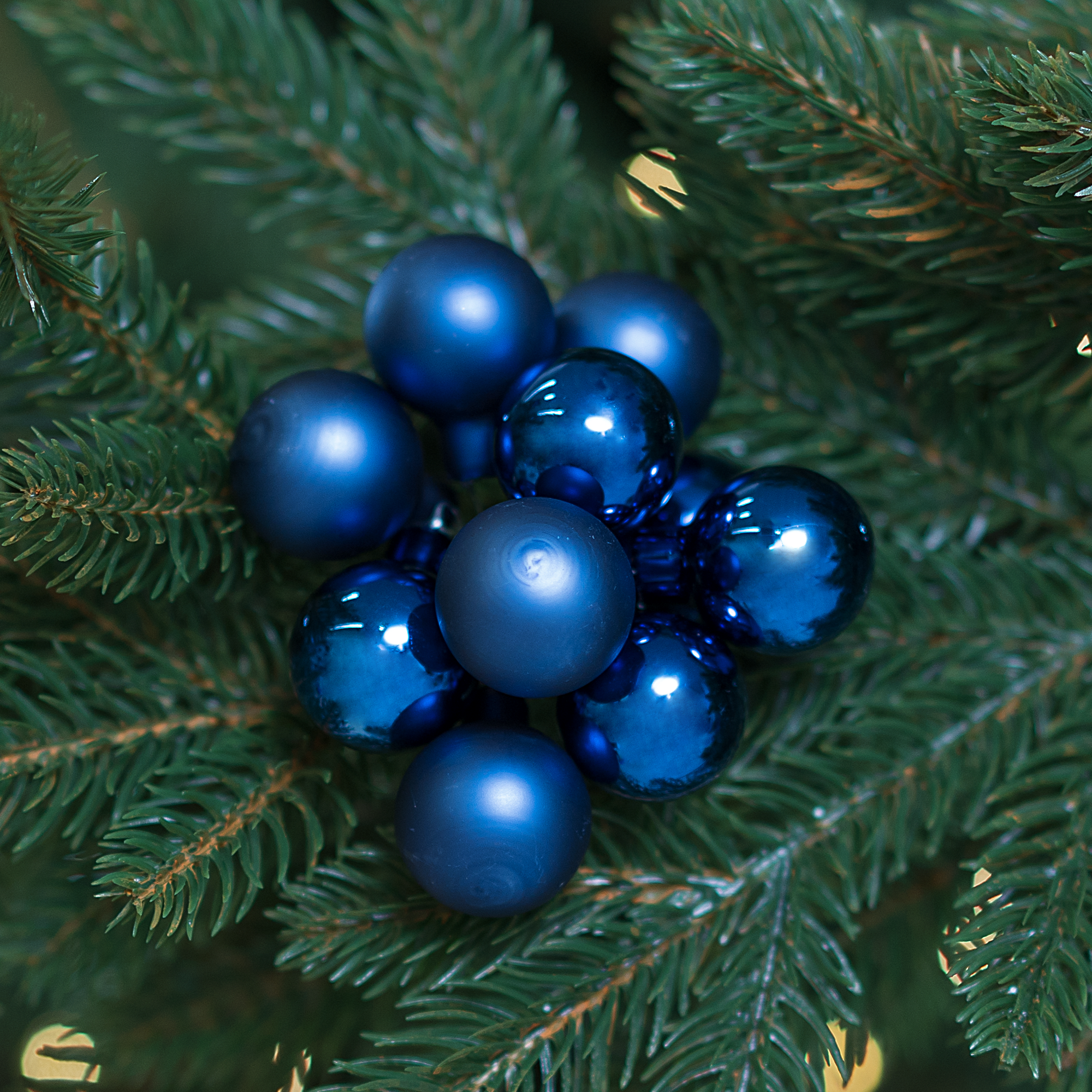 Изображение товара Елочная игрушка Шар 4x8 цвет синий 10 шт.