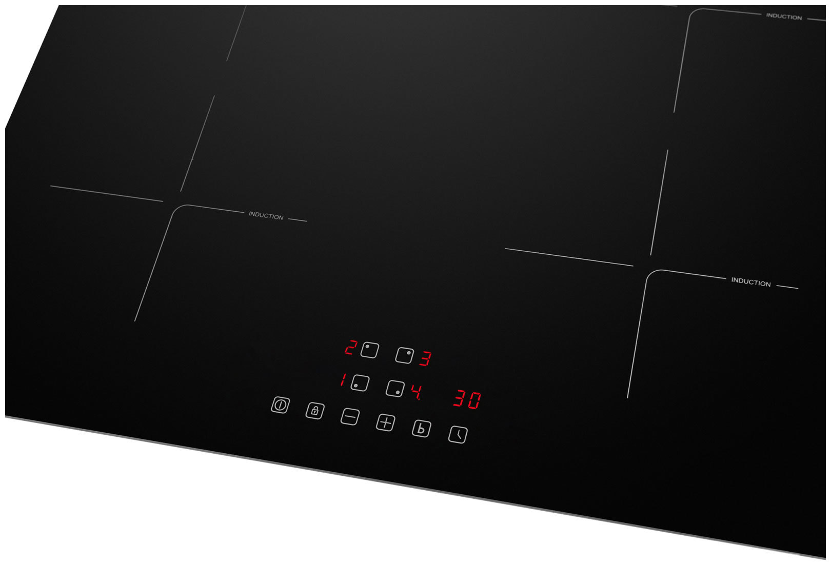 Изображение товара Электрическая варочная панель Weissgauff HI 632 BA 58 см 4 индукционных конфорки черный дизайн