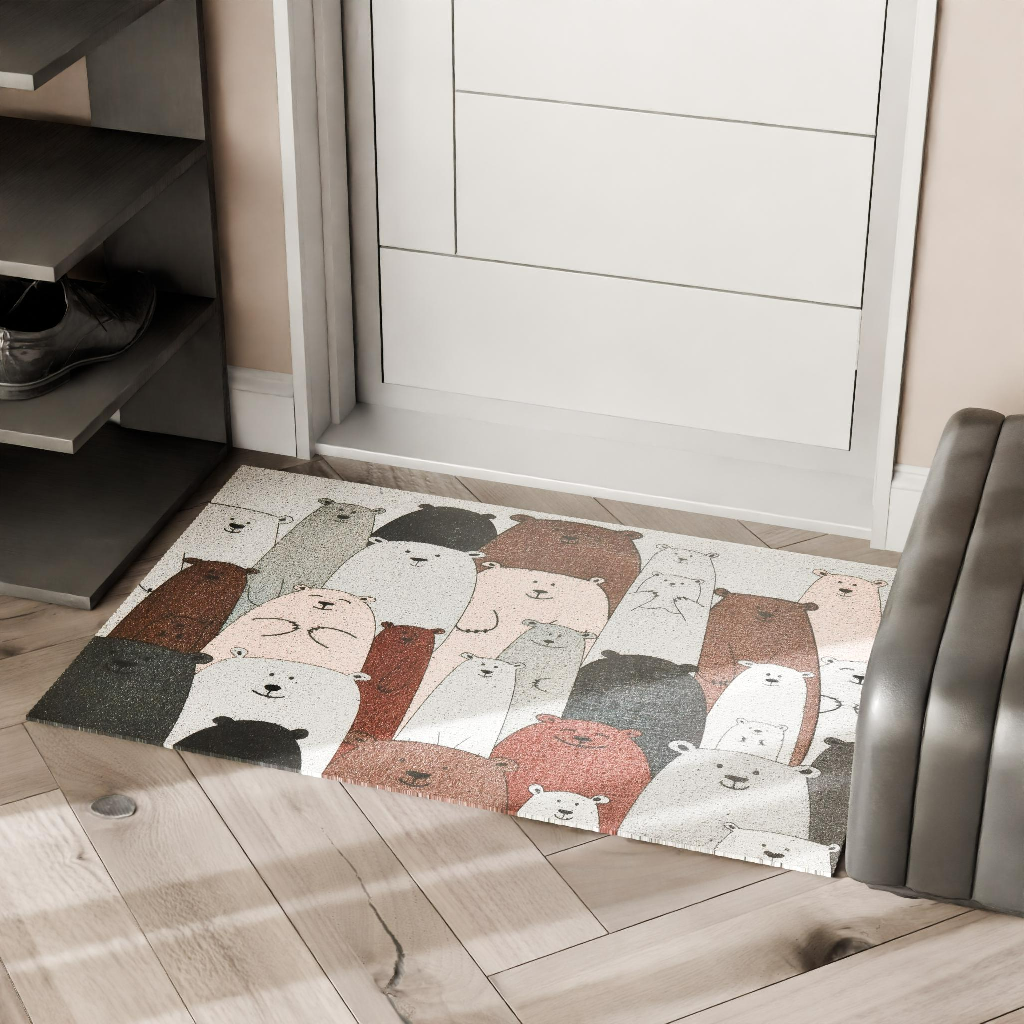 Изображение товара Коврик вырезной ПВХ Мишки 60x90 см разноцветный грязезащитный