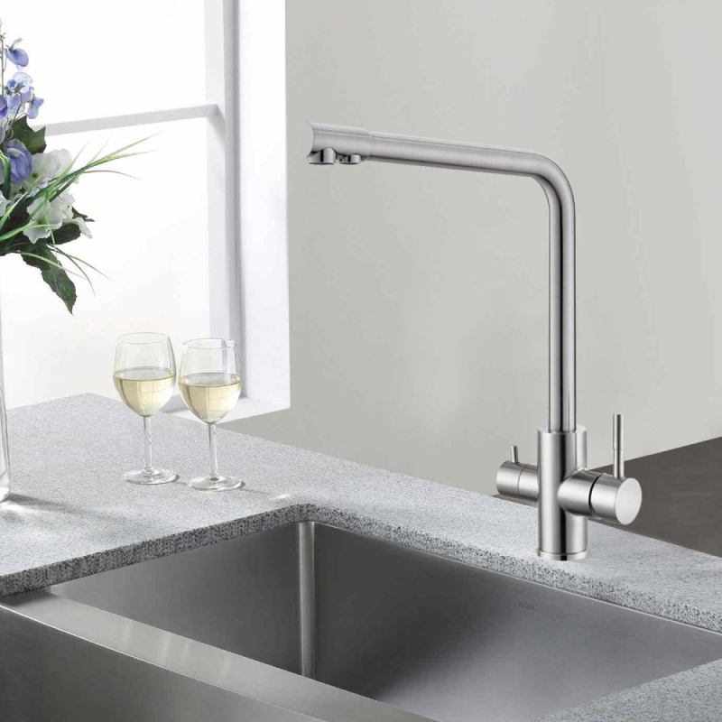 Изображение товара Смеситель для кухни Wesnaart EKO05-151-LM поворотный излив 30.8 см цвет сатин