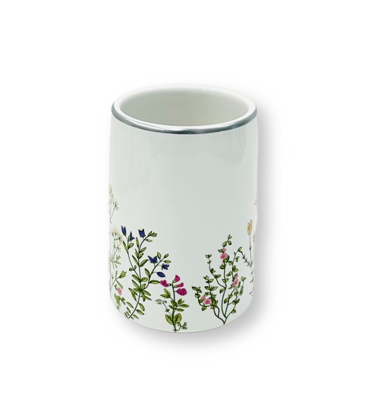 Изображение товара Стакан для зубных щеток Primanova Flowers DR-81252 керамика белый