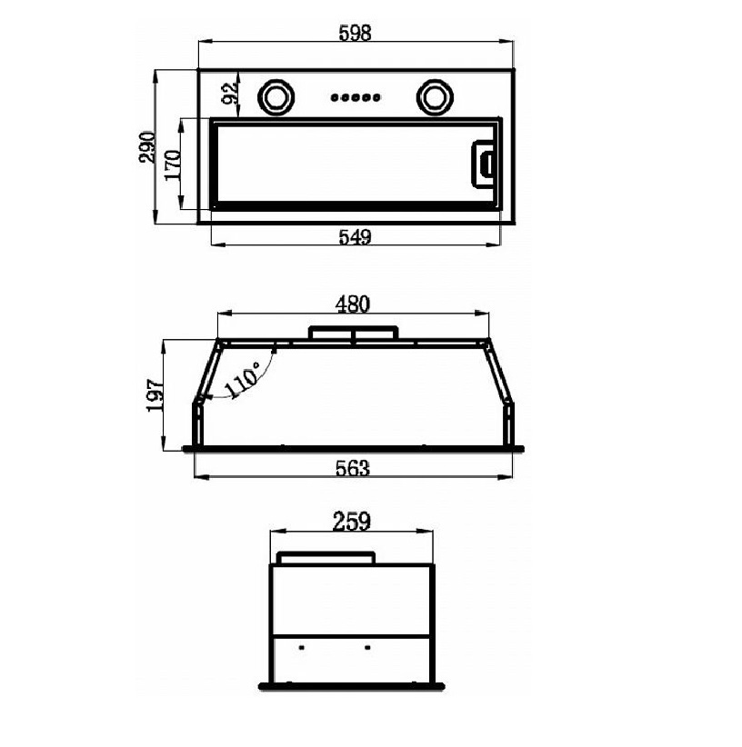 Изображение товара Встраиваемая вытяжка Maunfeld КА-00014209 59.8 см цвет черный