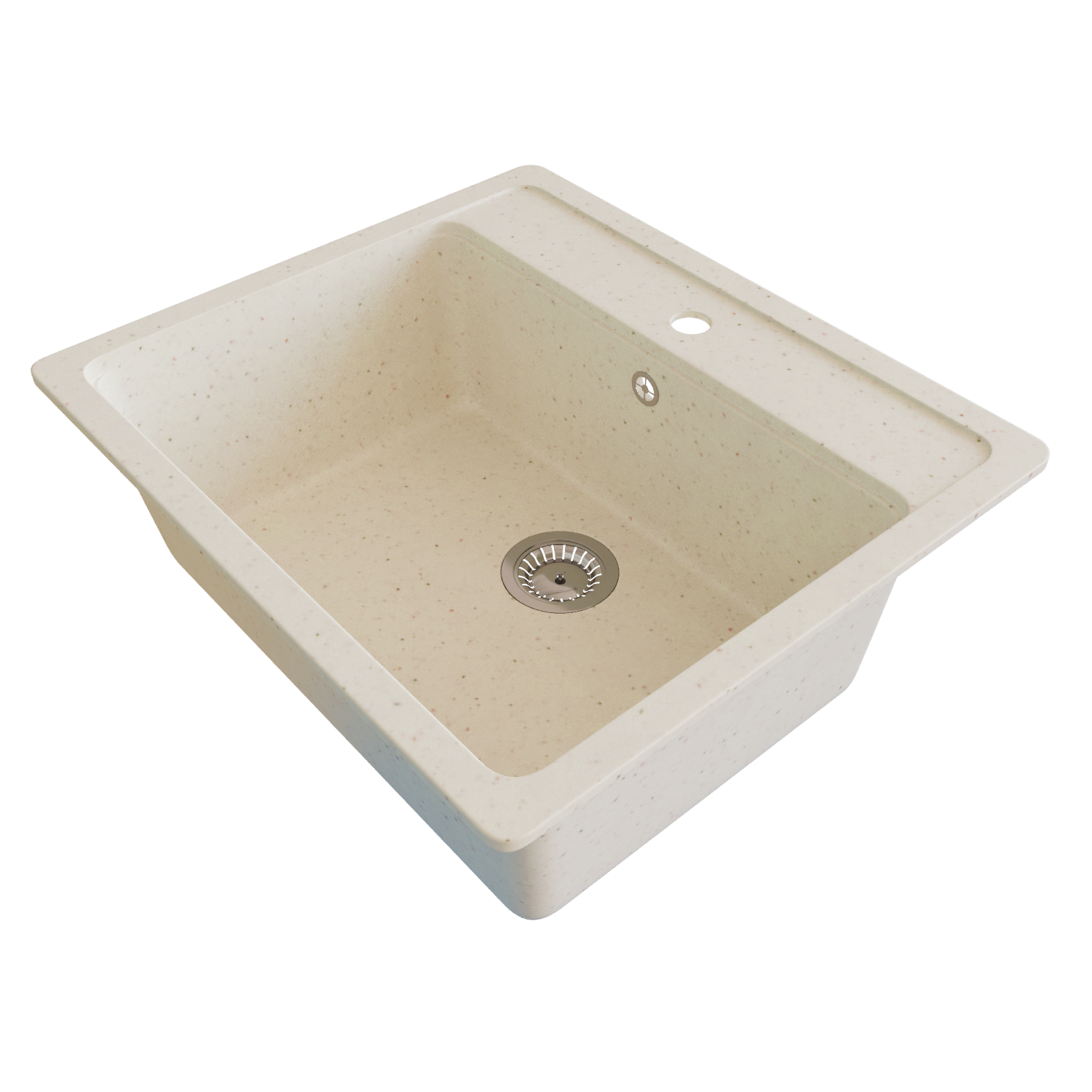 Изображение товара Кухонная мойка Сурская мебель 2015800437312 49.6x36.8 см глубина чаши 20 см искусственный камень цвет белый