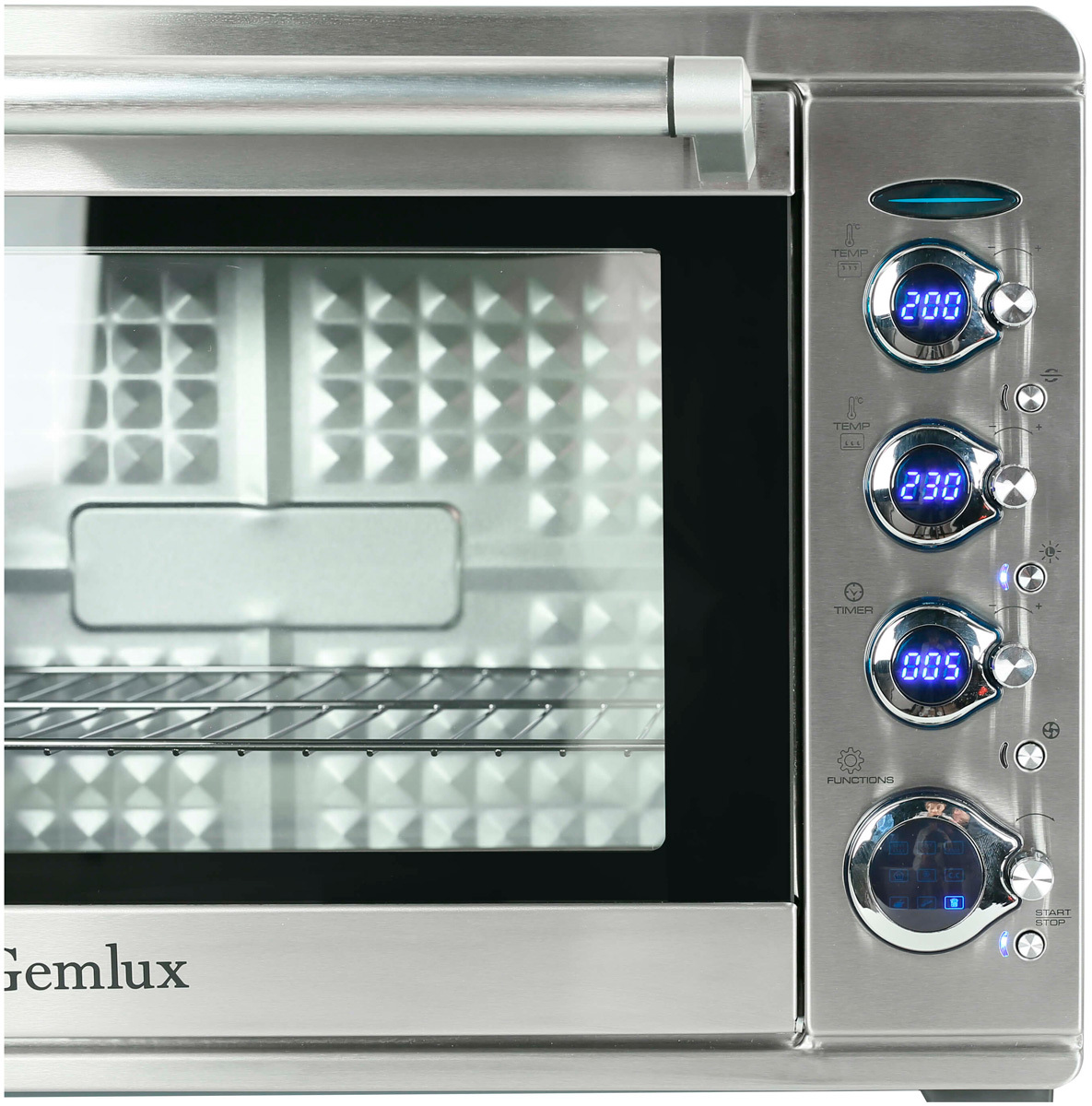 Изображение товара Электропечь GEMLUX GL-OR-2265LUX 2200 Вт 65л серебристая с конвекцией и грилем