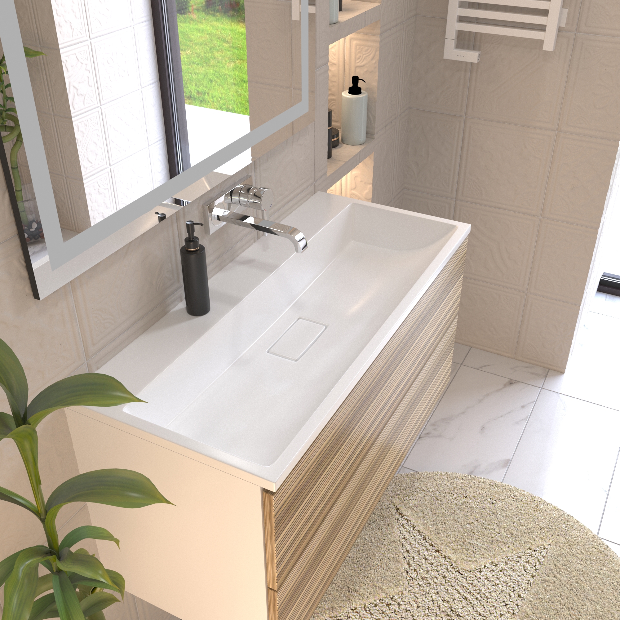 Изображение товара Раковина мебельная Versalia Absolute 90x15 см цвет белый