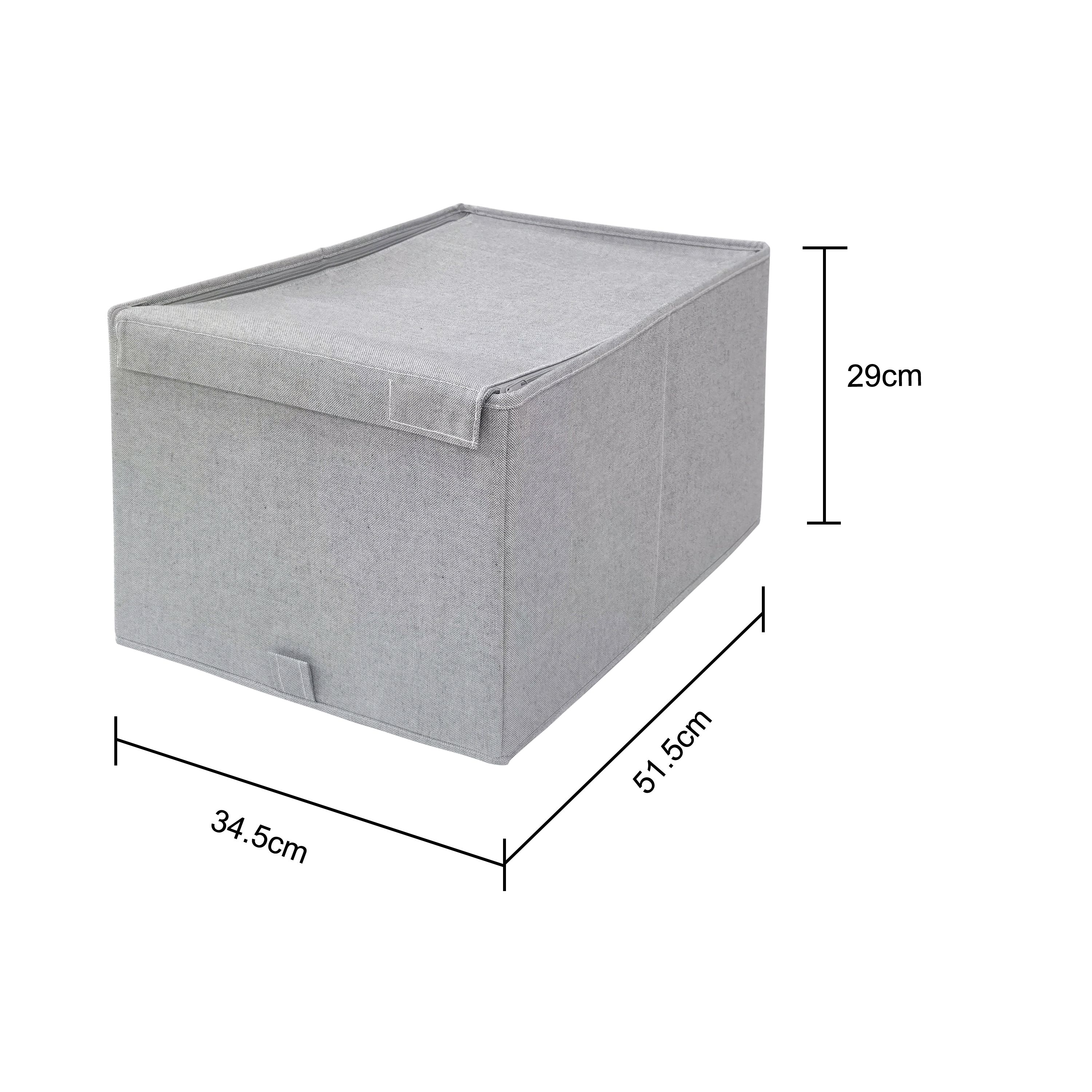 Изображение товара Коробка для хранения с крышкой Konsensa 34.5x51.5x29 см серый