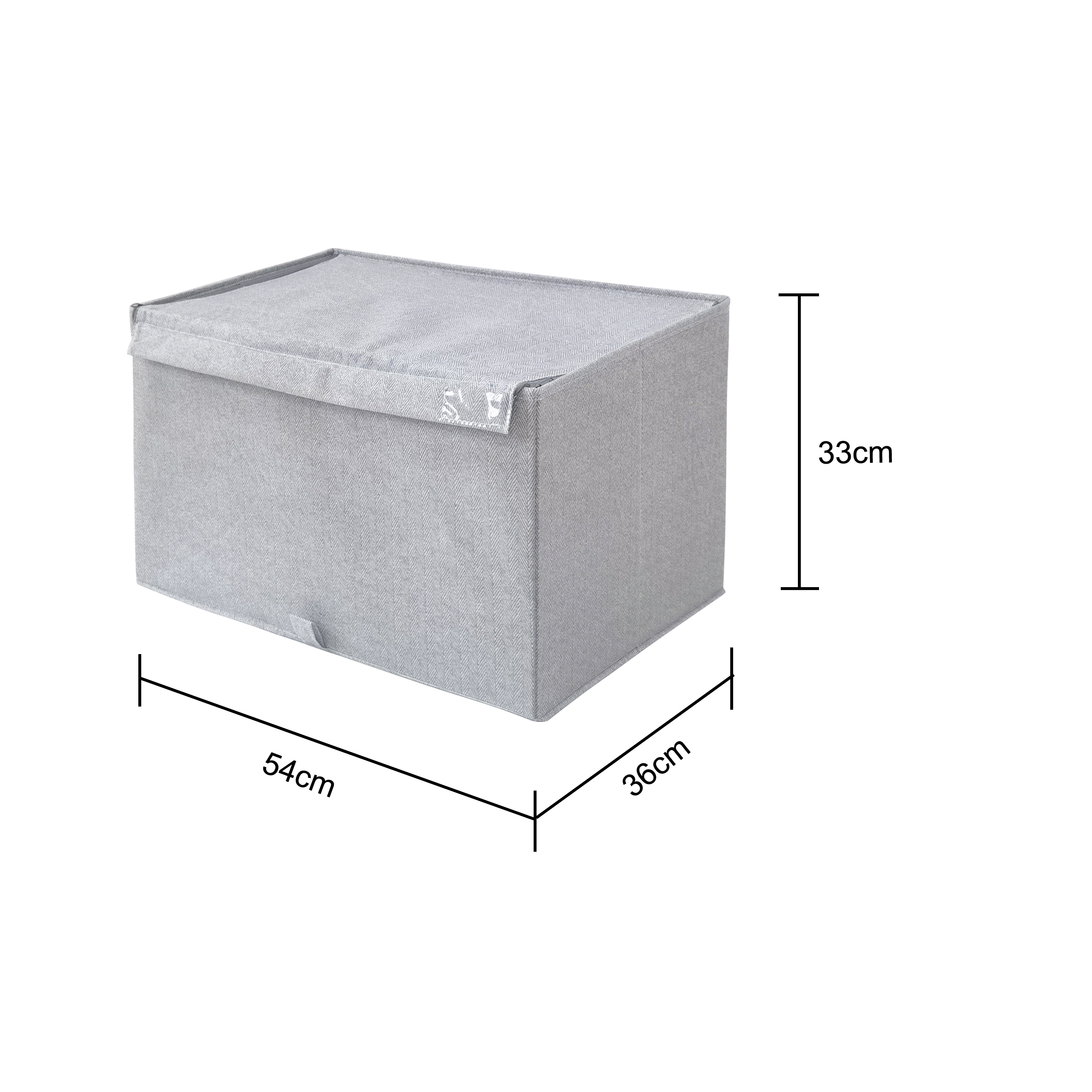 Изображение товара Коробка для хранения с крышкой Konsensa 54x36x33 см, нетканый материал