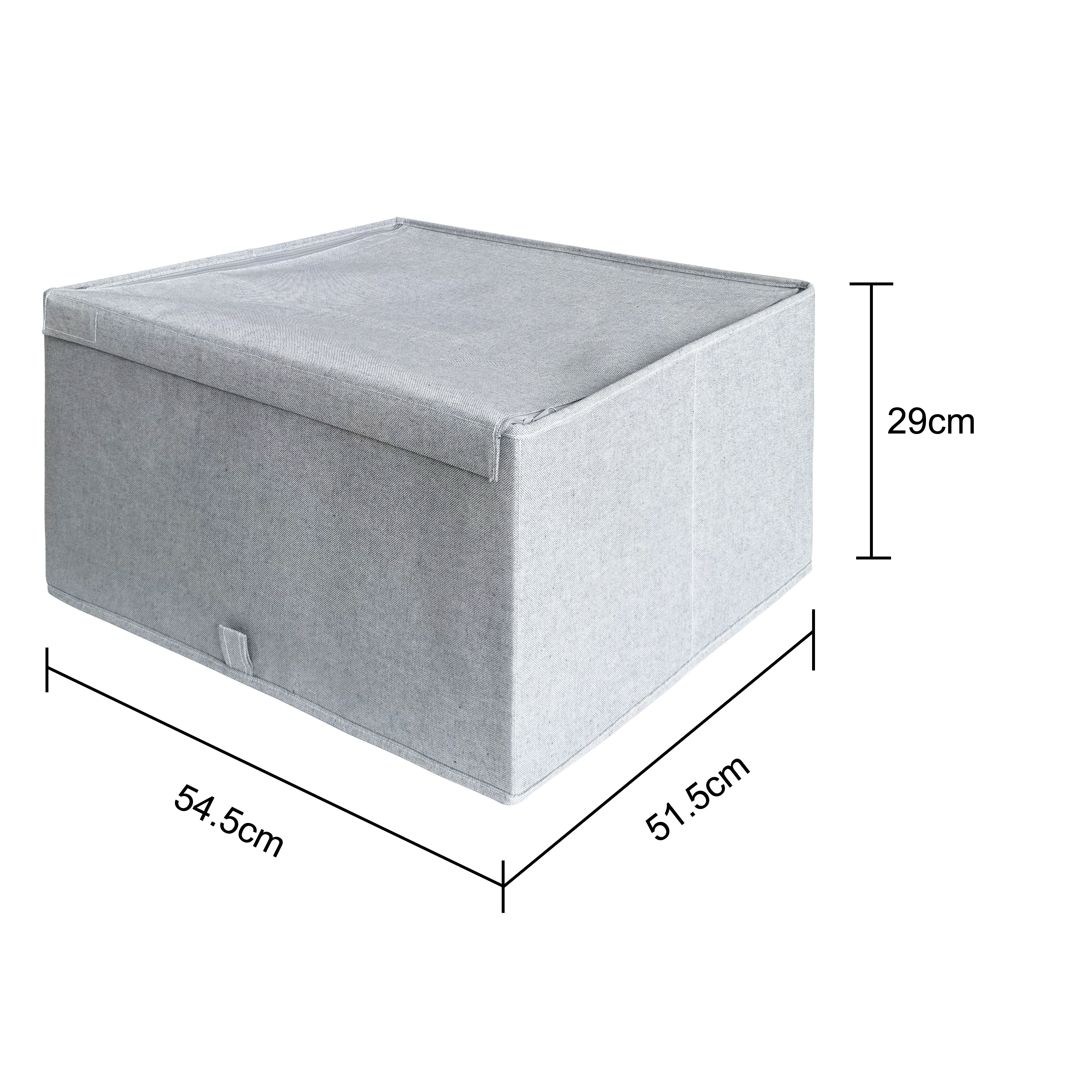 Изображение товара Коробка для хранения с крышкой KONSENSA 54.5x51.5x29 см полиэстер цвет серый