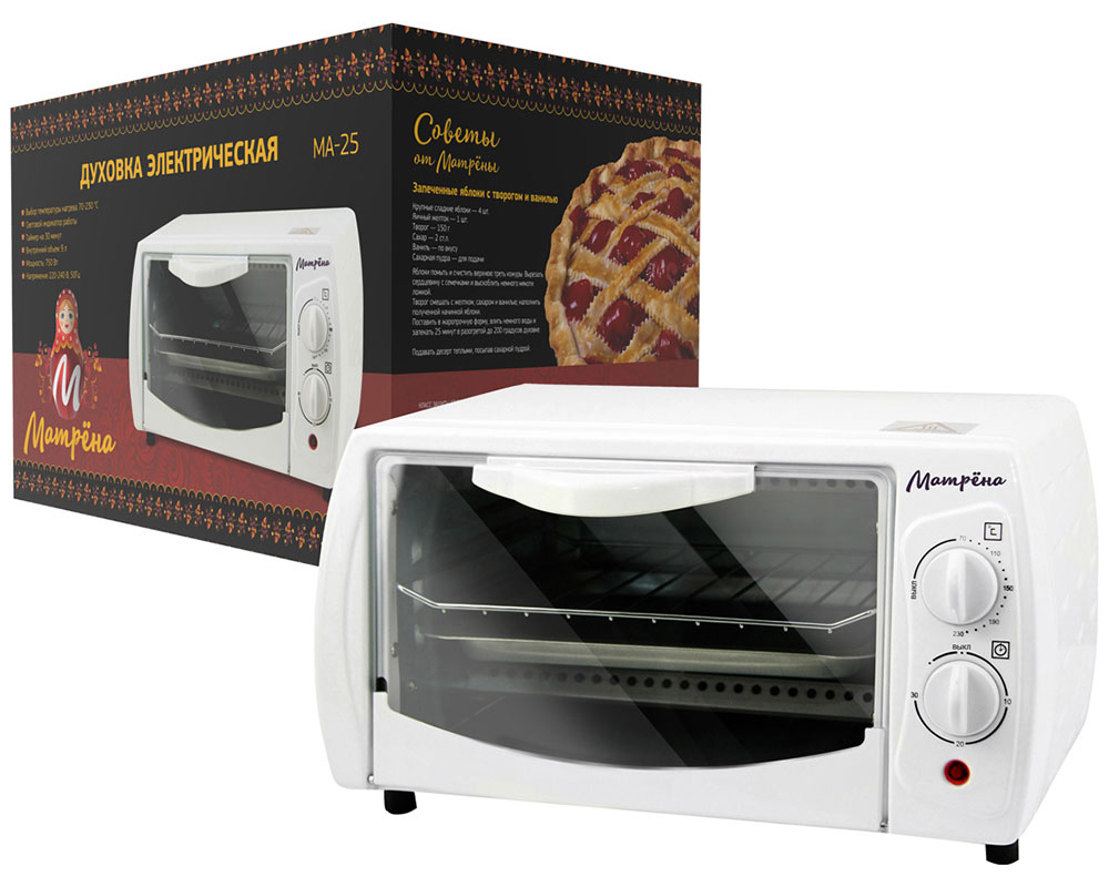 Изображение товара Электропечь МАТРЁНА 408644 800 Вт белая для запекания и выпечки