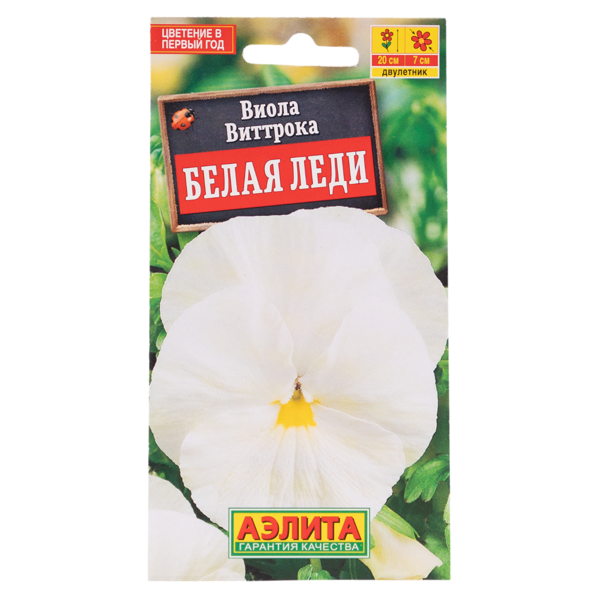 Изображение товара Семена цветов виола Белая леди швейцарские гиганты