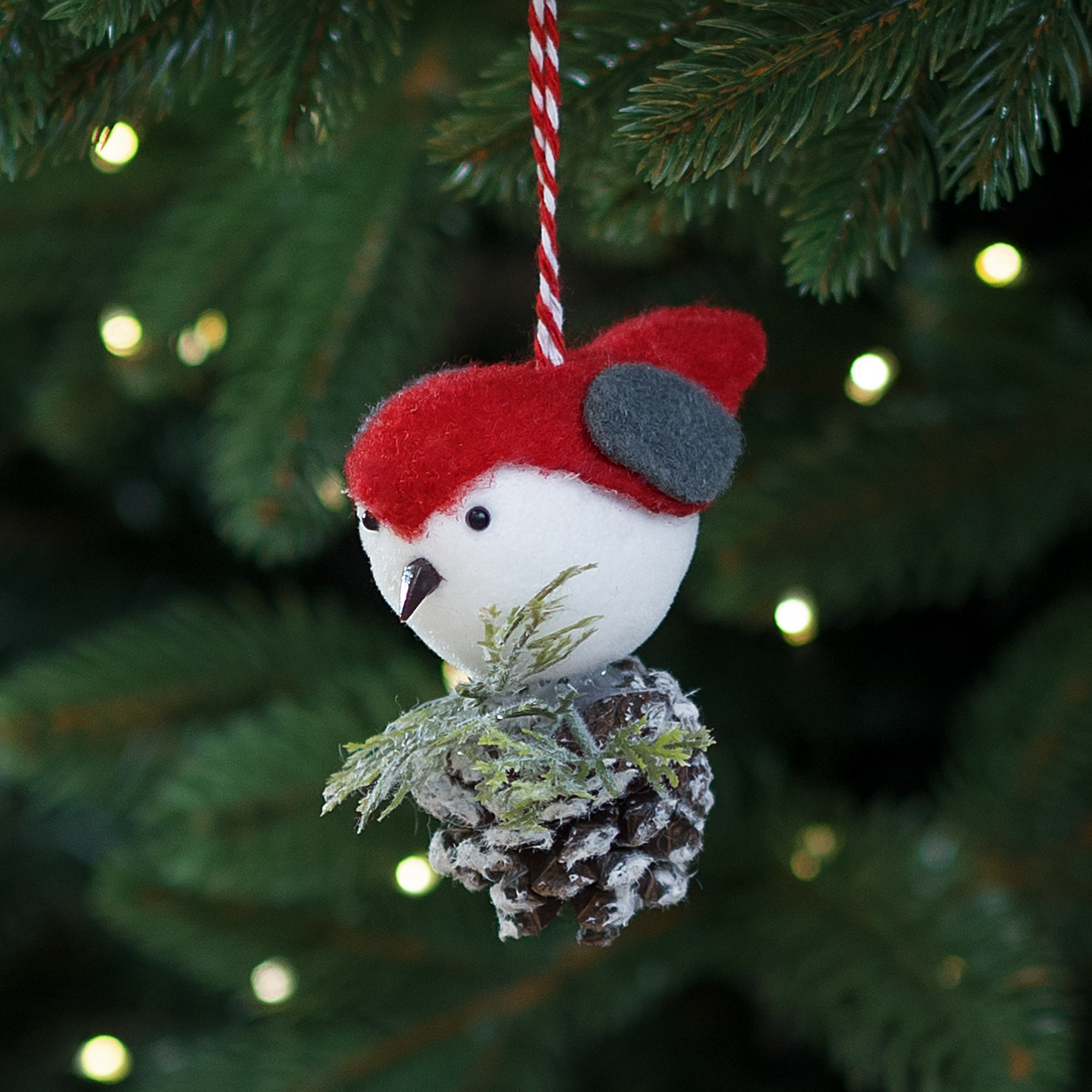 Изображение товара Елочная игрушка Птица 10x8.5 красная пластик для новогоднего декора