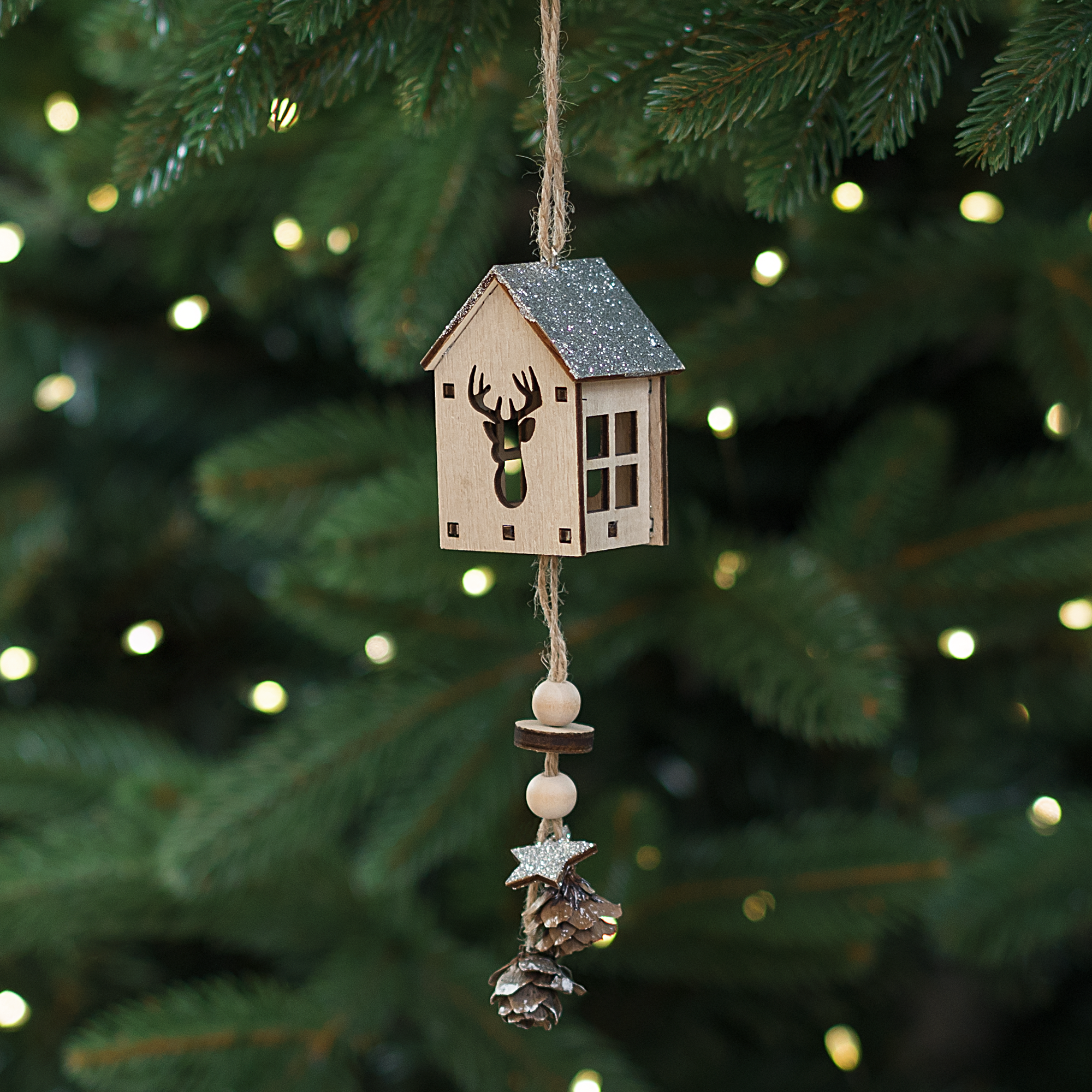 Изображение товара Елочная игрушка Домик 17x4.8 цвет разноцветный