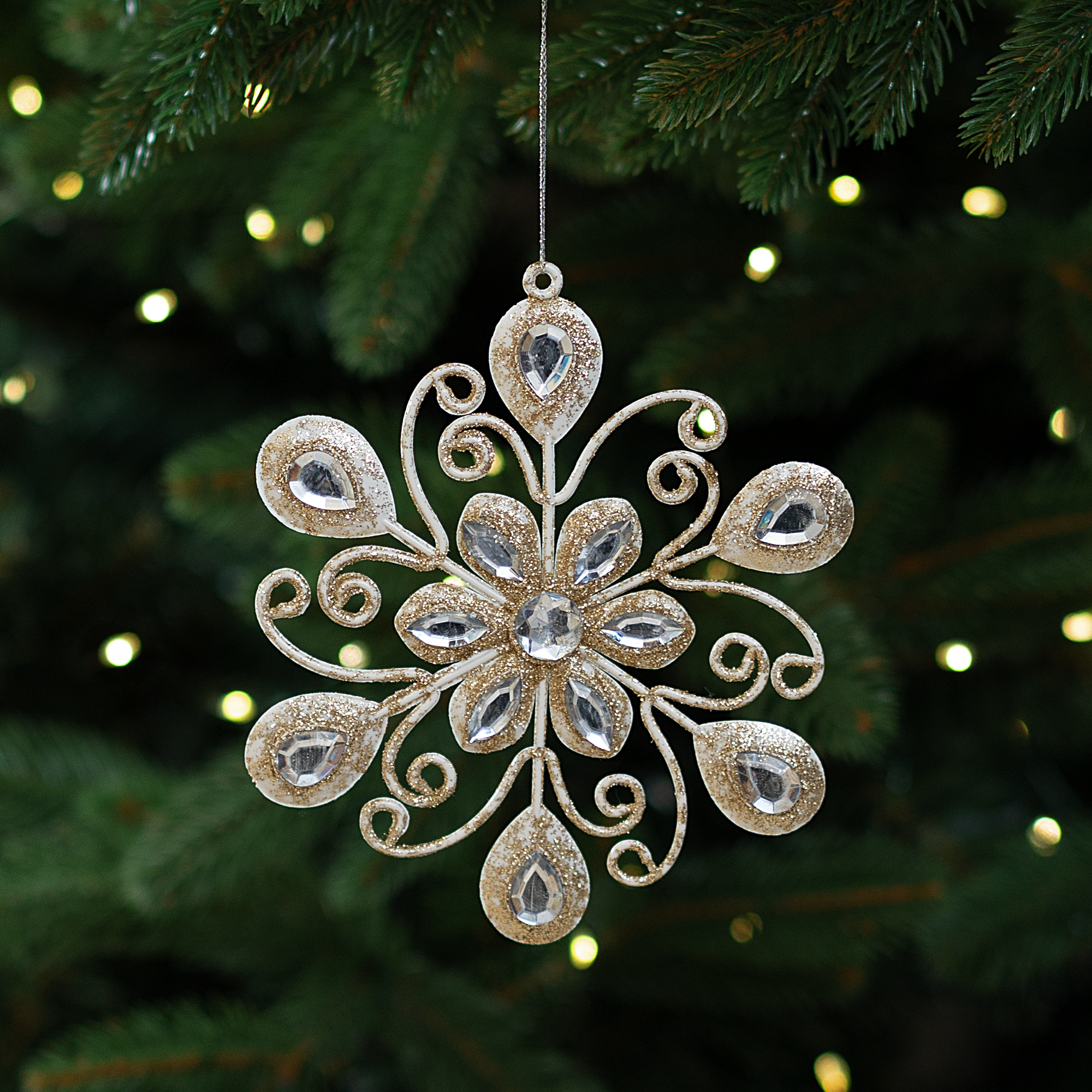 Изображение товара Елочная игрушка Цветок 15x15 цвет желтый