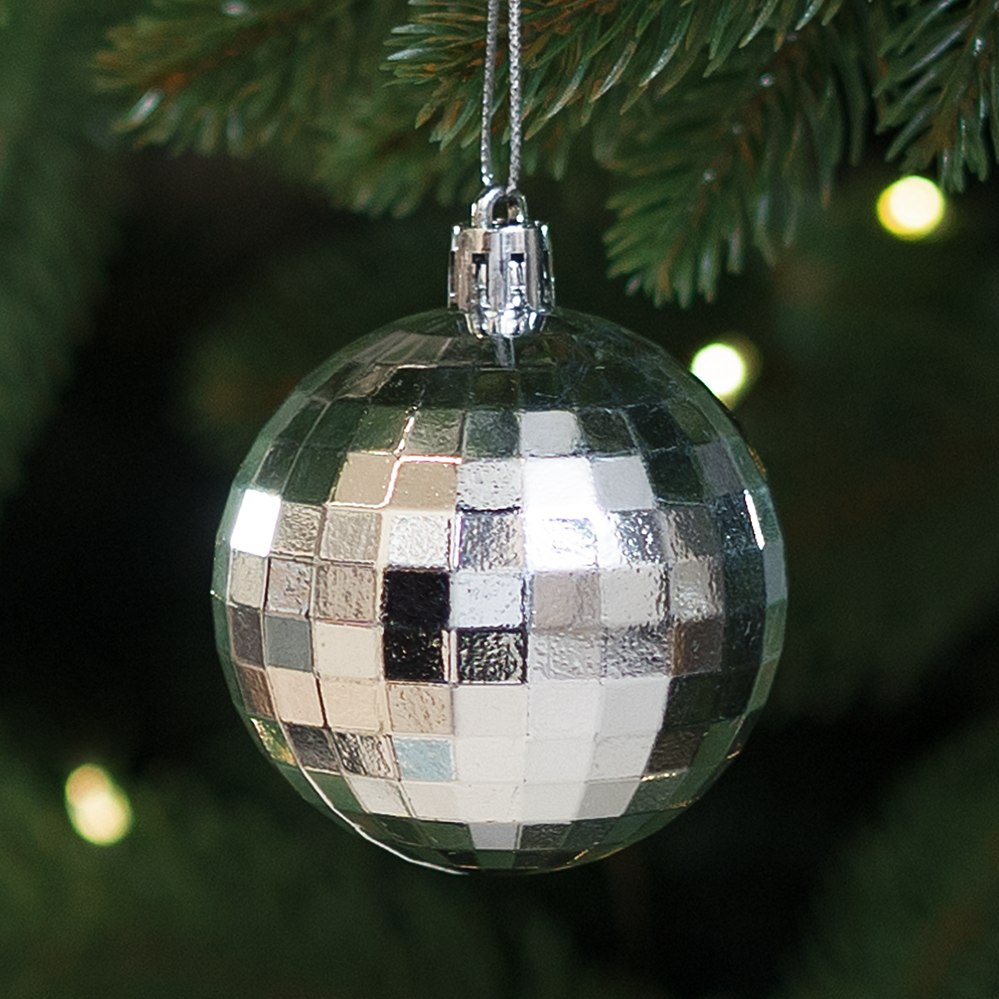 Изображение товара Елочный шар «Диско-шар» ø6 см пластик серебряный