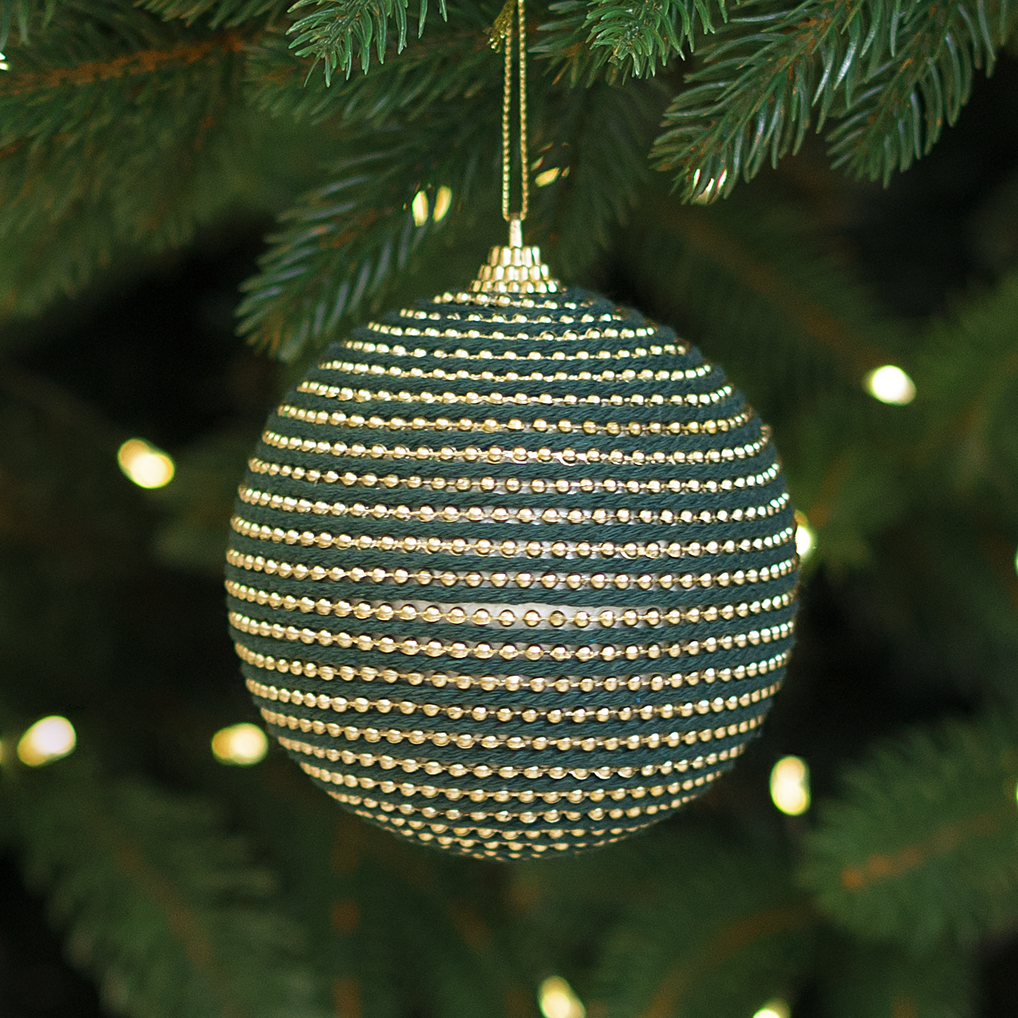 Изображение товара Шар елочный Инди ø10 см пластик зеленый новогодний