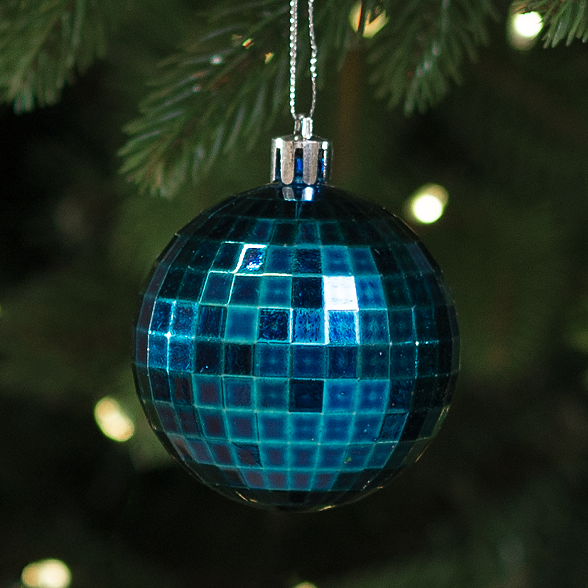 Изображение товара Елочный шар «Диско-шар» ø6 см пластик синий