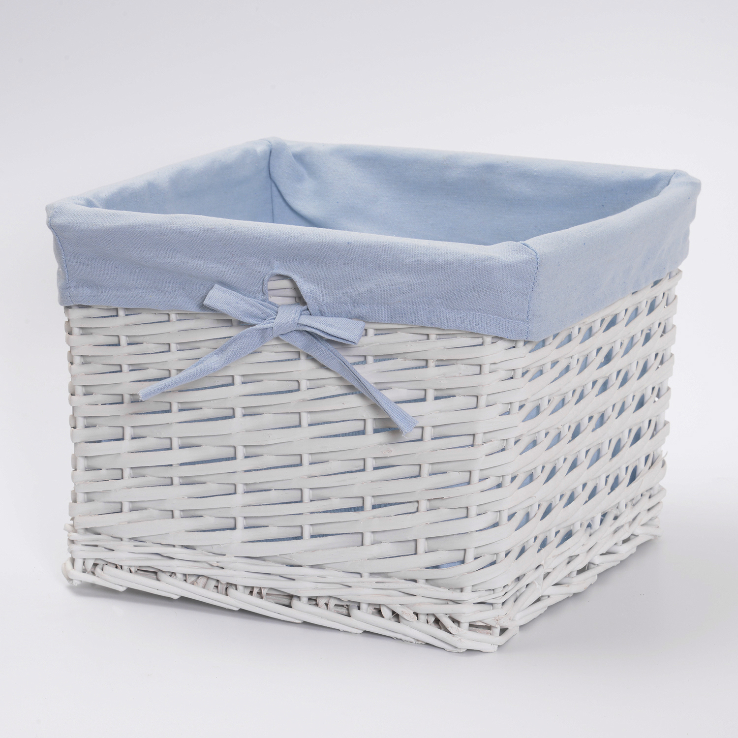 Изображение товара Плетеная корзина WasserKRAFT Lopau WB-320-M белая для хранения с съемным чехлом