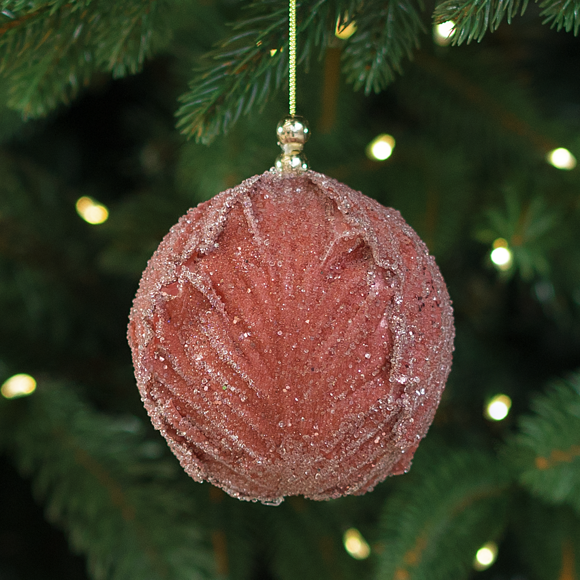 Изображение товара Шар елочный Лепесток 10 см пыльная роза