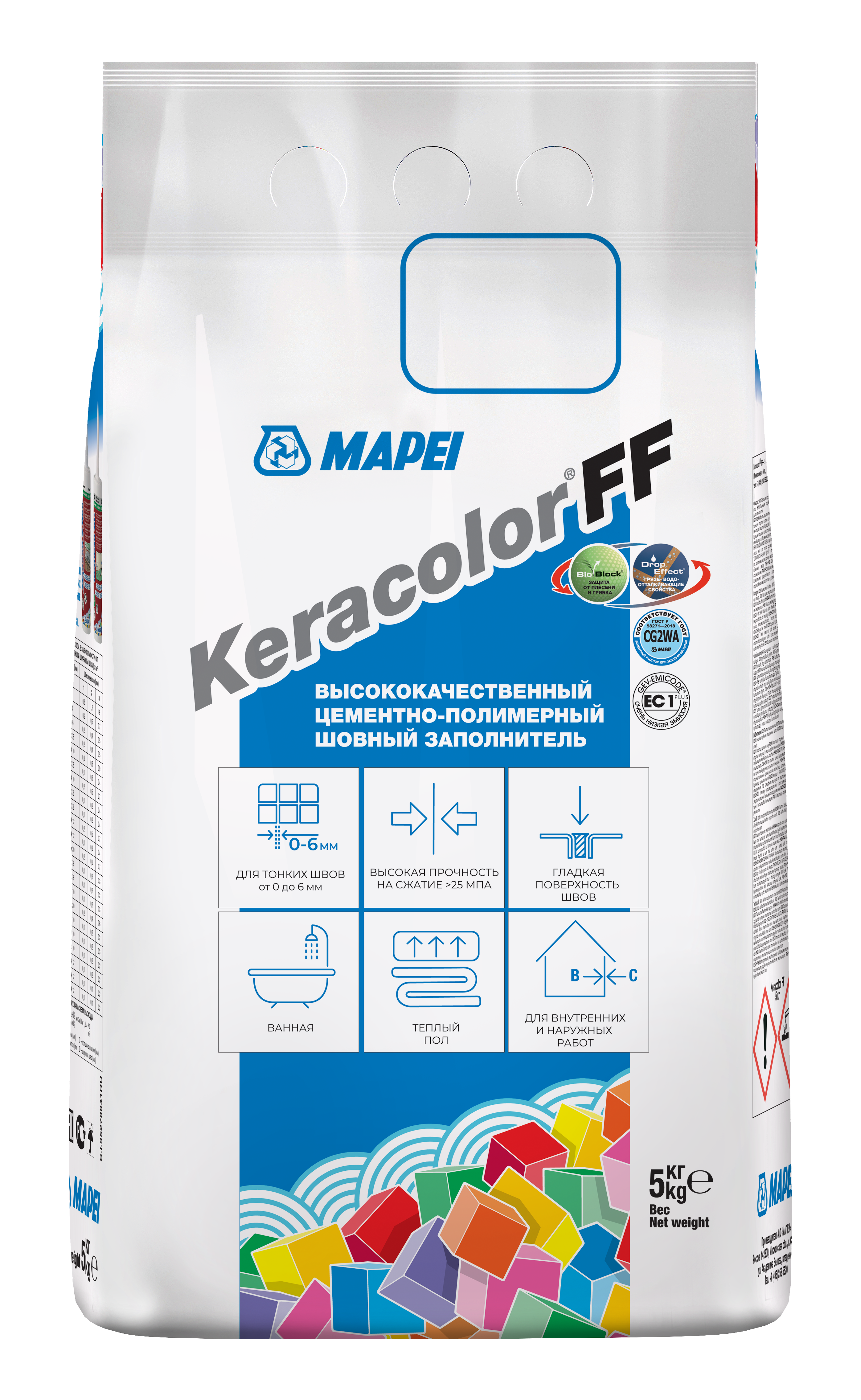 Изображение товара Затирка Mapei Keracolor FF №112серый Изображение товара Затирка Mapei Keracolor FF №112серый