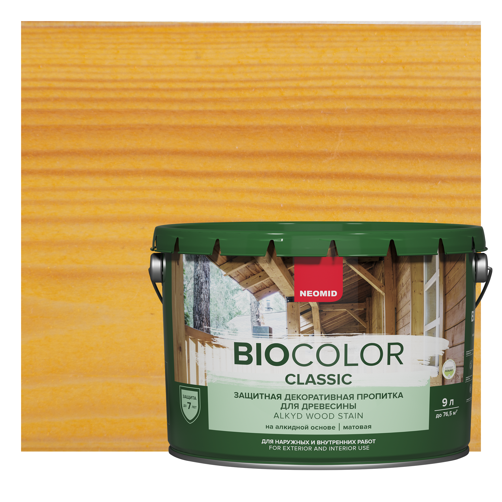Изображение товара Защитно-декоративный антисептик для древесины Neomid BIO Color Classic цвет сосна 9 л