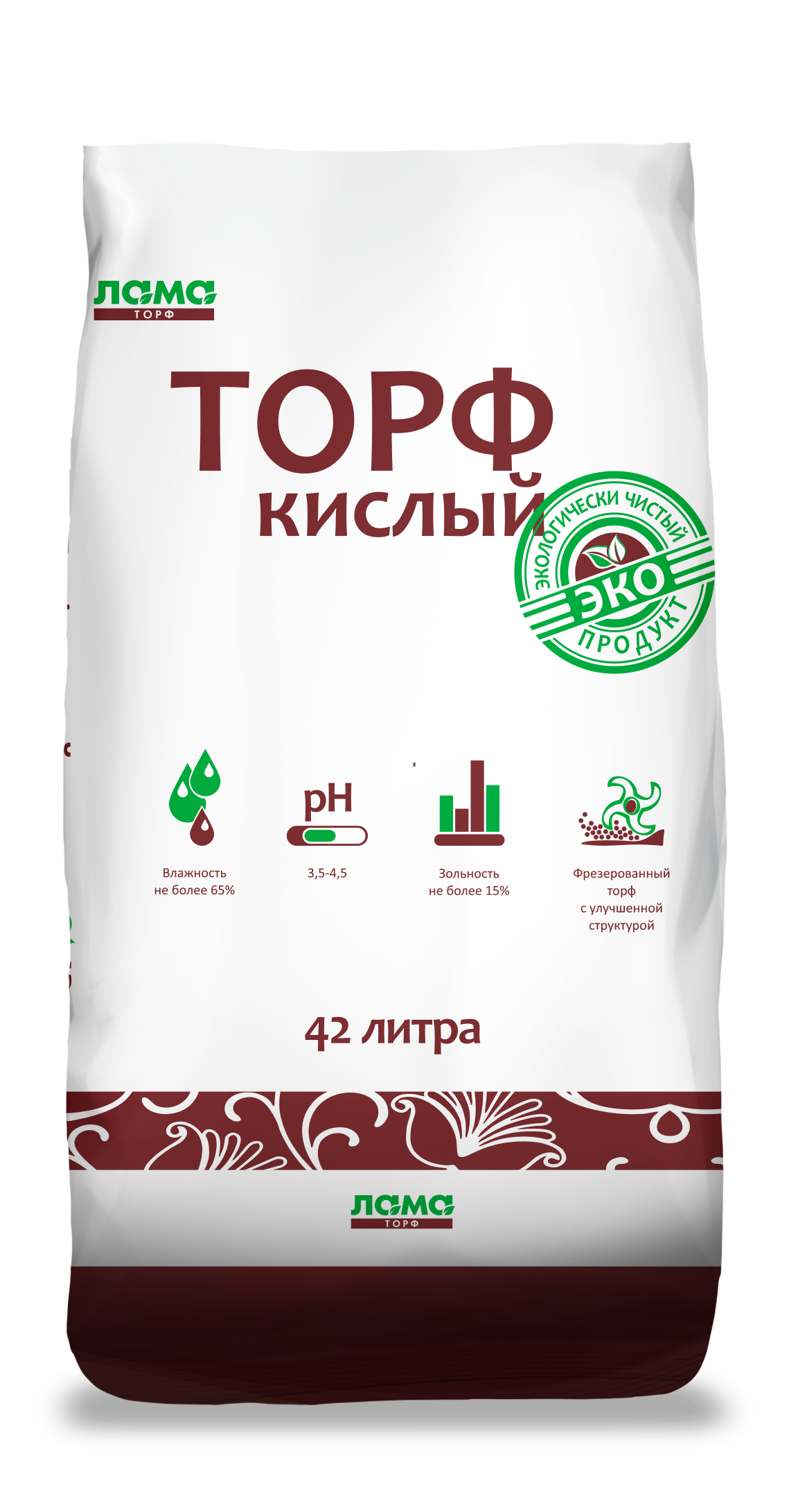 Изображение товара Торф кислый Лама 42 л - универсальный компонент для почвенных субстратов