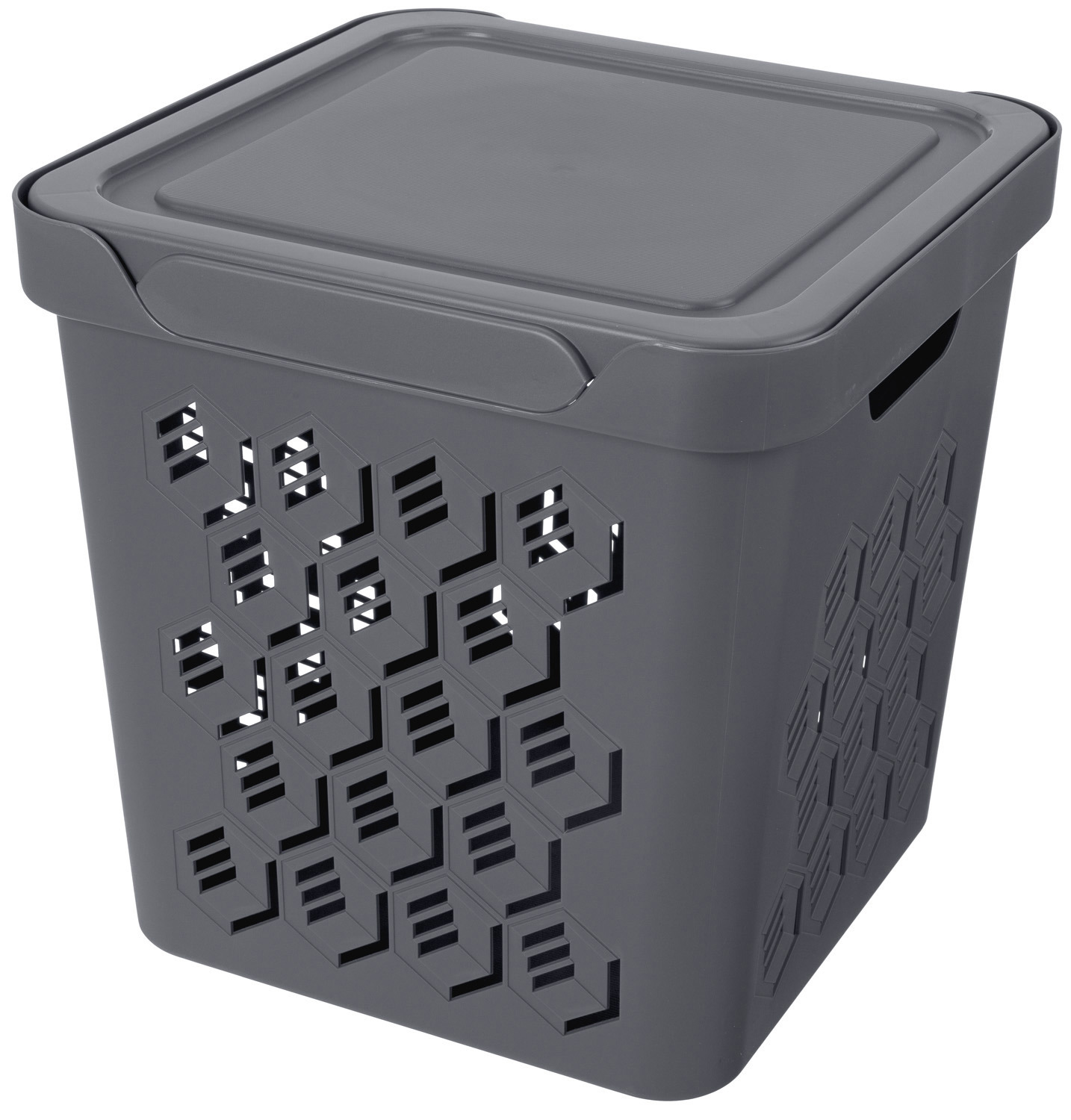 Изображение товара Ящик с крышкой Econova Deluxe 28.6x28.6x28.6 см 18 л цвет серый