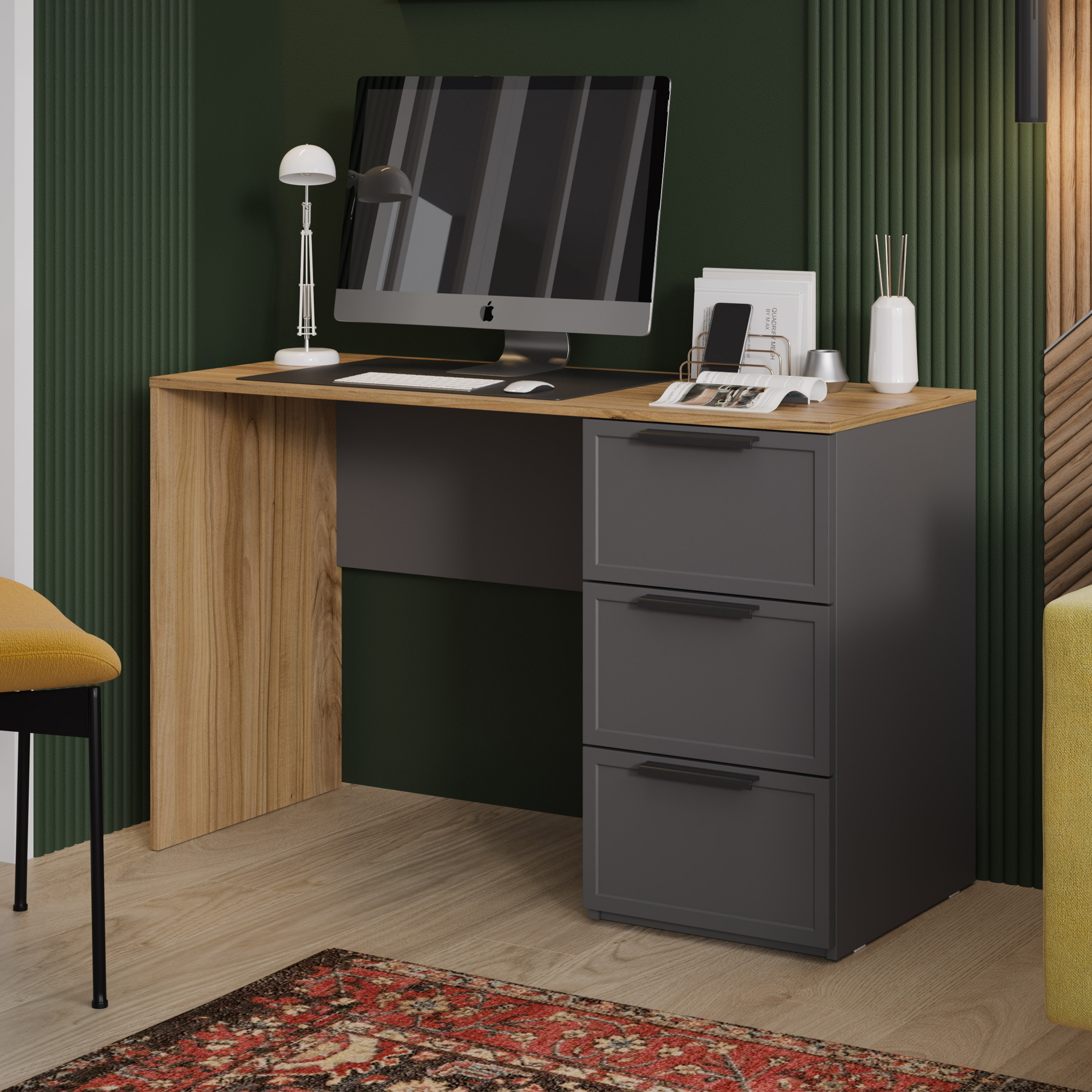 Изображение товара Письменный стол Трия Стелла 120x75 см ЛДСП серый и коричневый