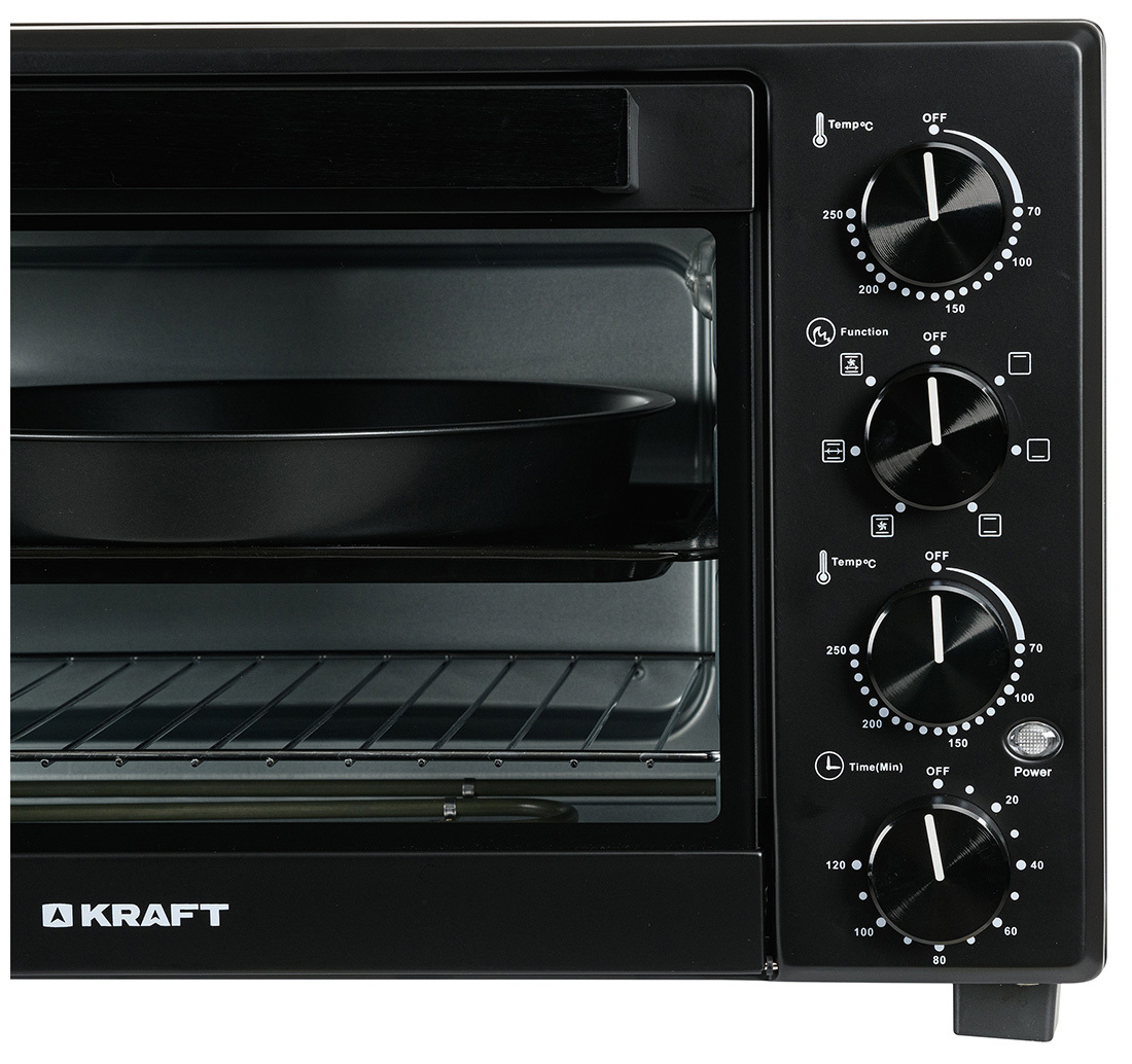 Изображение товара Электропечь Kraft 1600 Вт 38 л черный механическая таймер конвекция