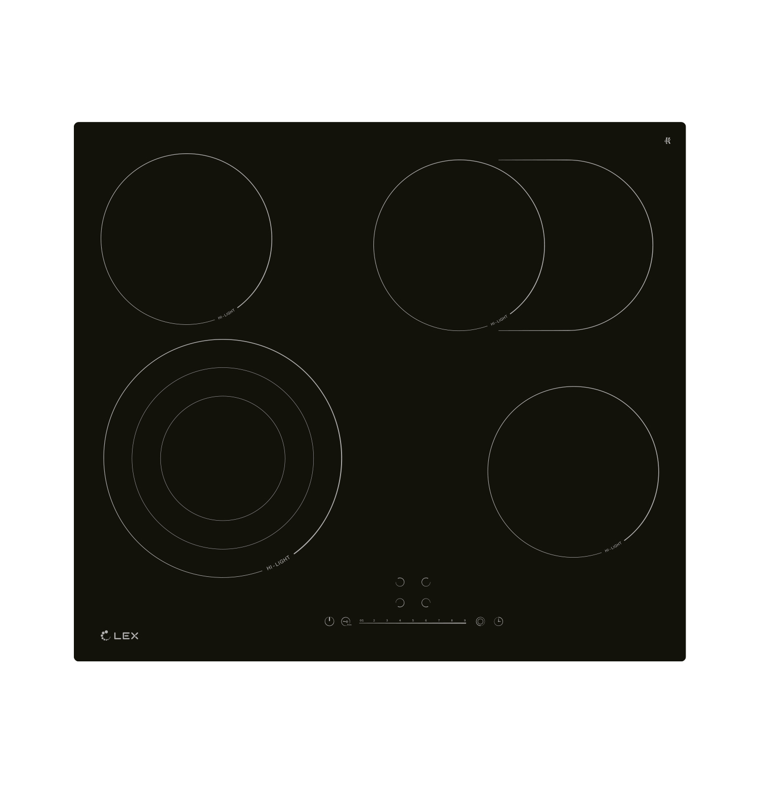 Изображение товара Электрическая варочная панель Lex EVH 642D BL 59 см 4 конфорки цвет черный
