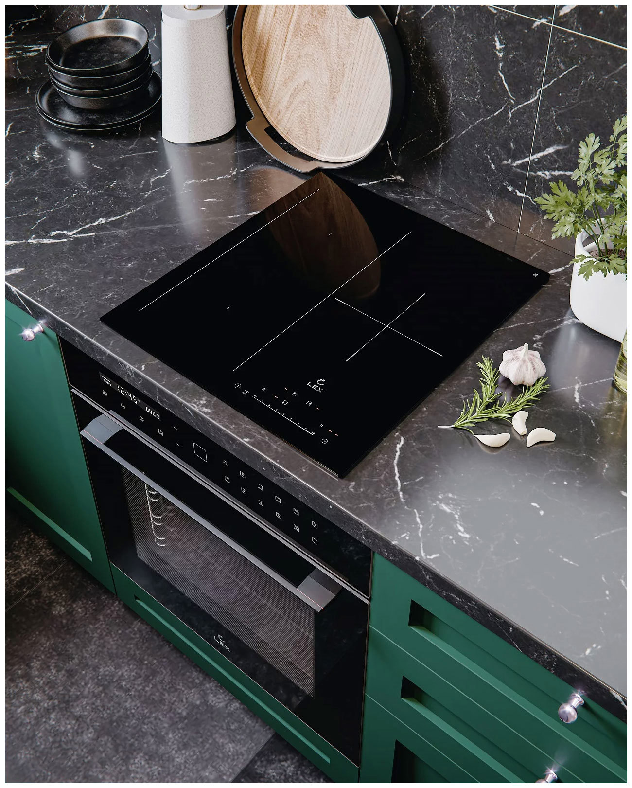 Изображение товара Электрическая варочная панель Lex EVI 431A BL 45 см три конфорки индукция