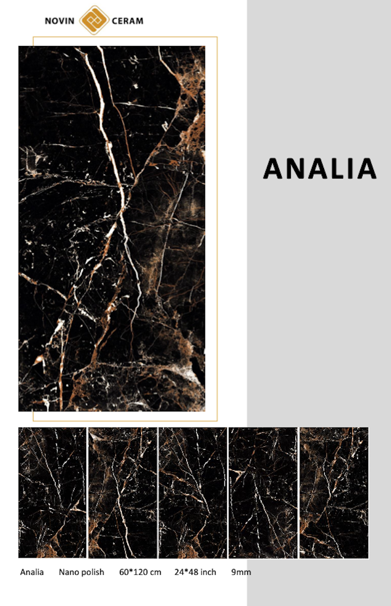Изображение товара Керамогранит КЕРАМОПРО Analiya black 60x120 см морозостойкий и прочный
