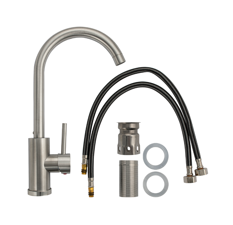 Изображение товара Смеситель для кухни Санакс с поворотным изливом высотой 36 см матовый сатин